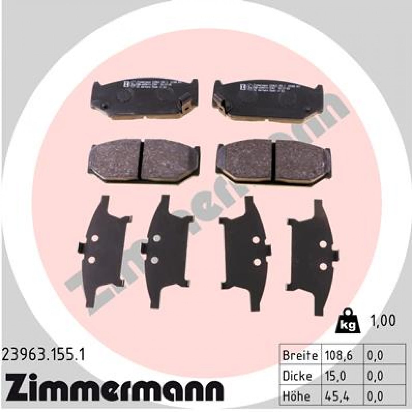 Bremseklodser ZIMMERMANN 23963.155.1