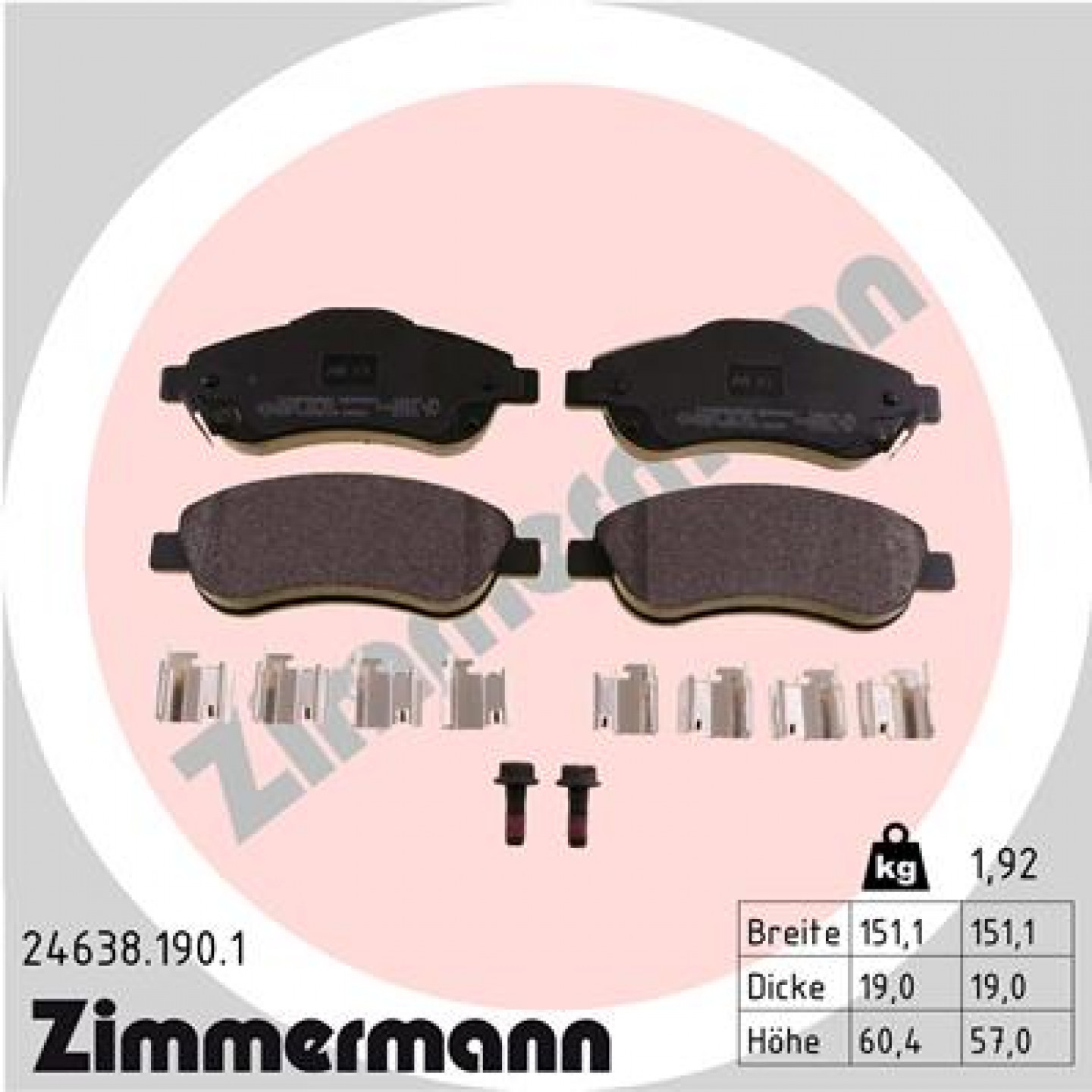 Bremseklodser ZIMMERMANN 24638.190.1