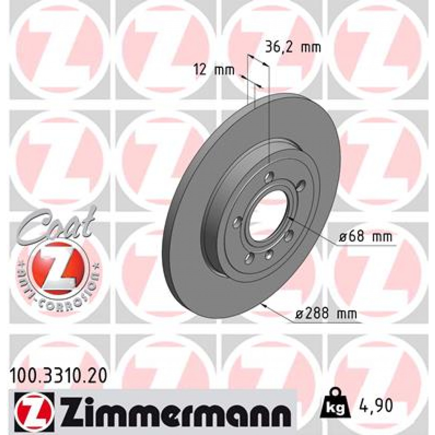 Brzdový kotouč ZIMMERMANN 100.3310.20