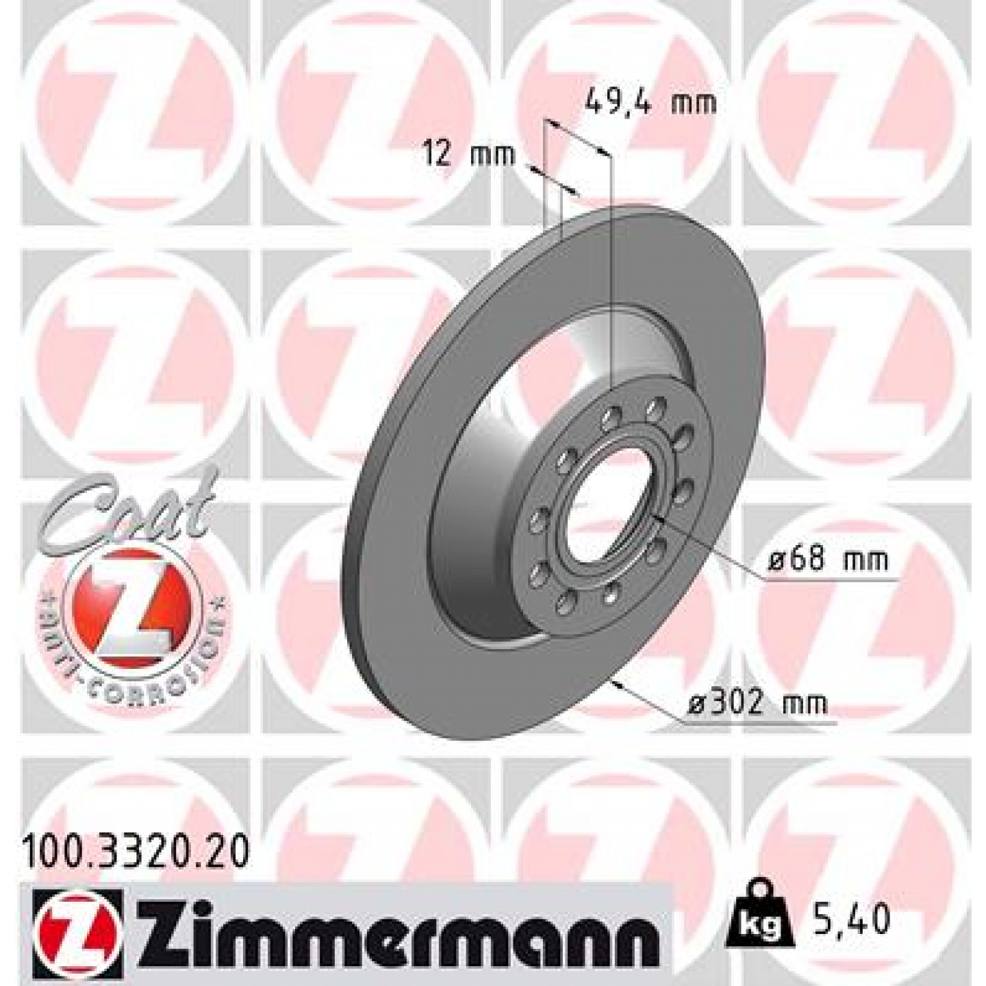 Bremsscheibe ZIMMERMANN 100.3320.20