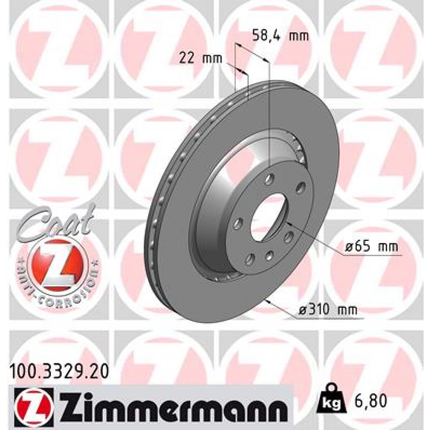 Remschijf ZIMMERMANN 100.3329.20