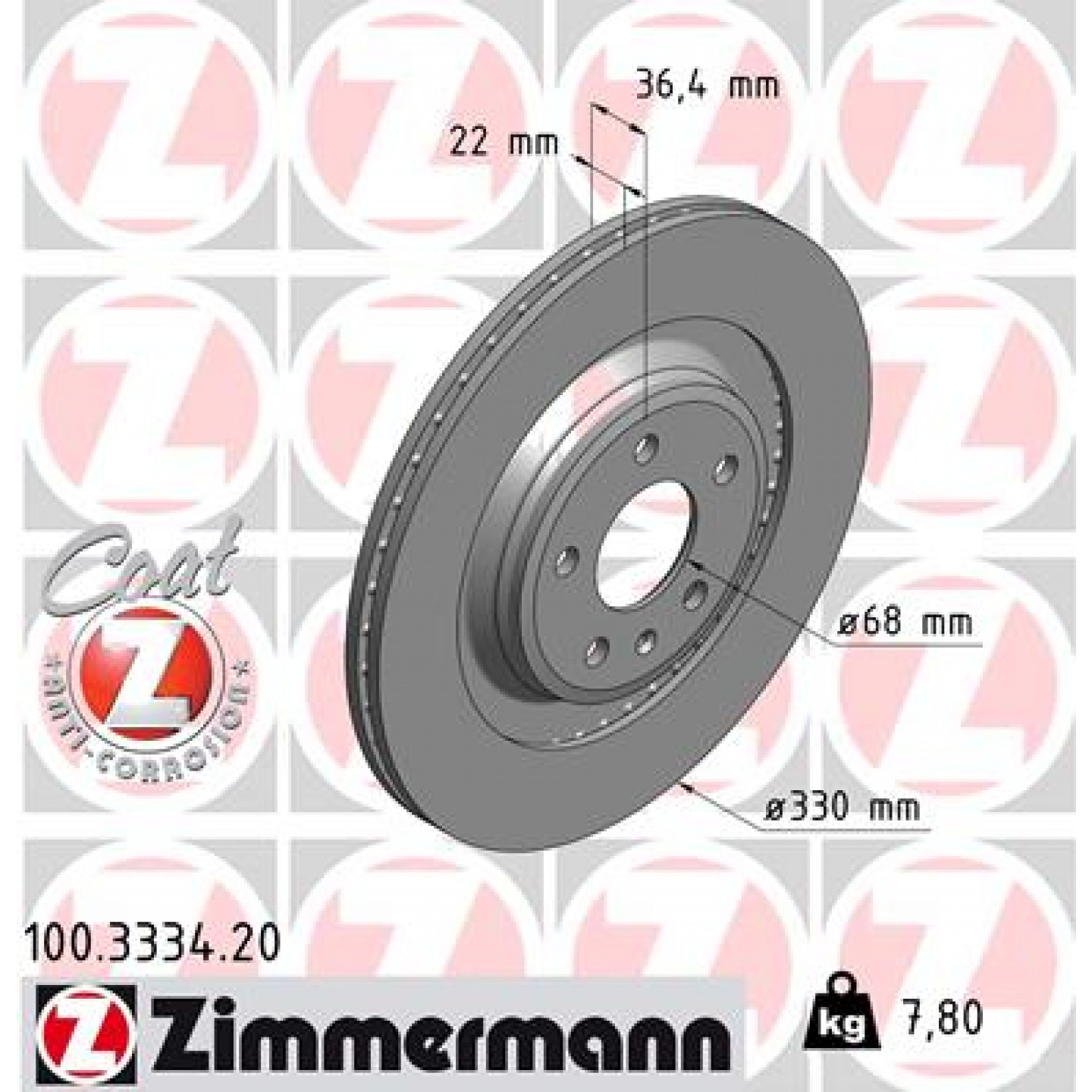 Remschijf ZIMMERMANN 100.3334.20