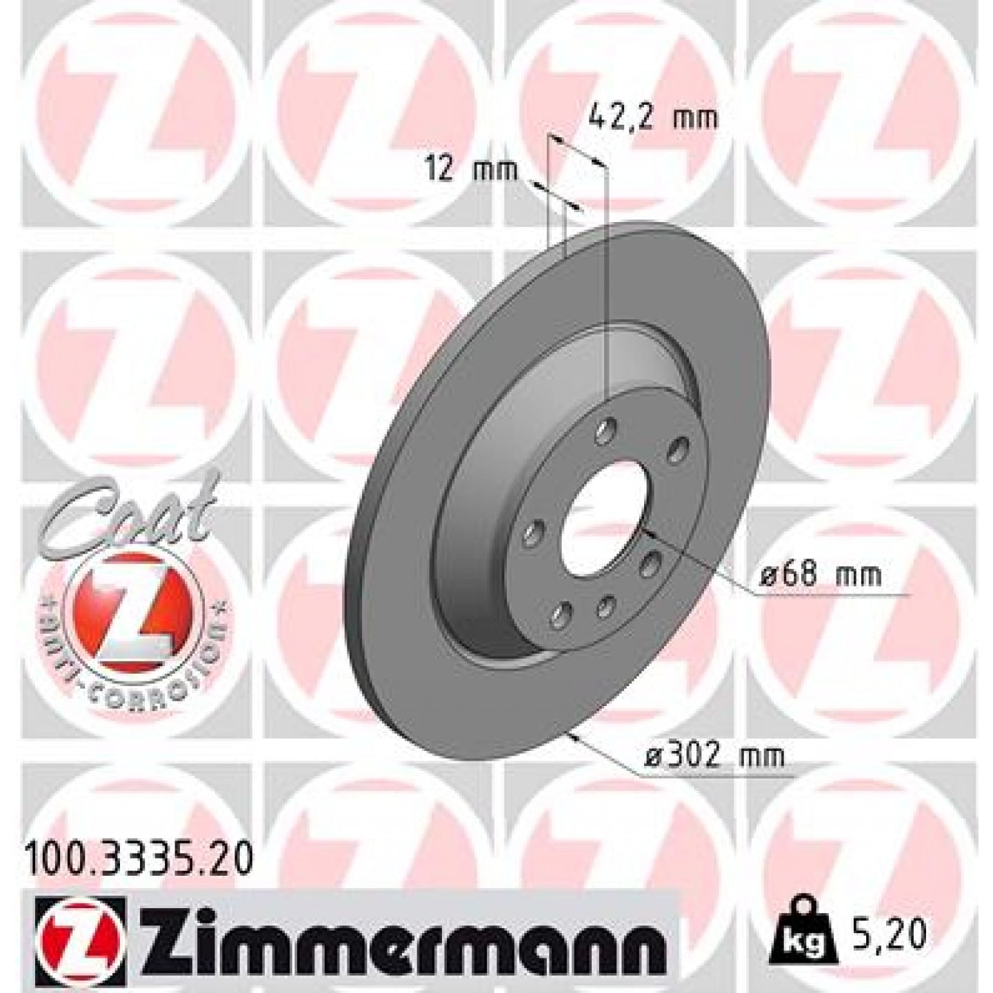 Remschijf ZIMMERMANN 100.3335.20