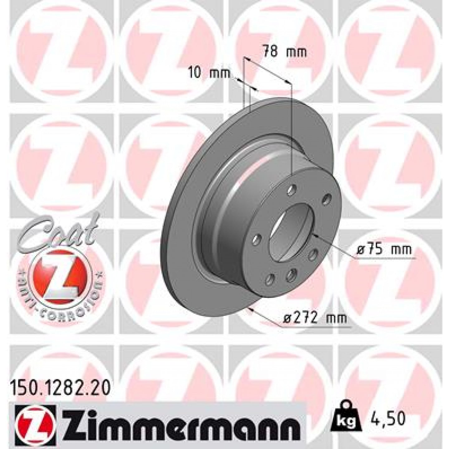 Bremseskive ZIMMERMANN 150.1282.20