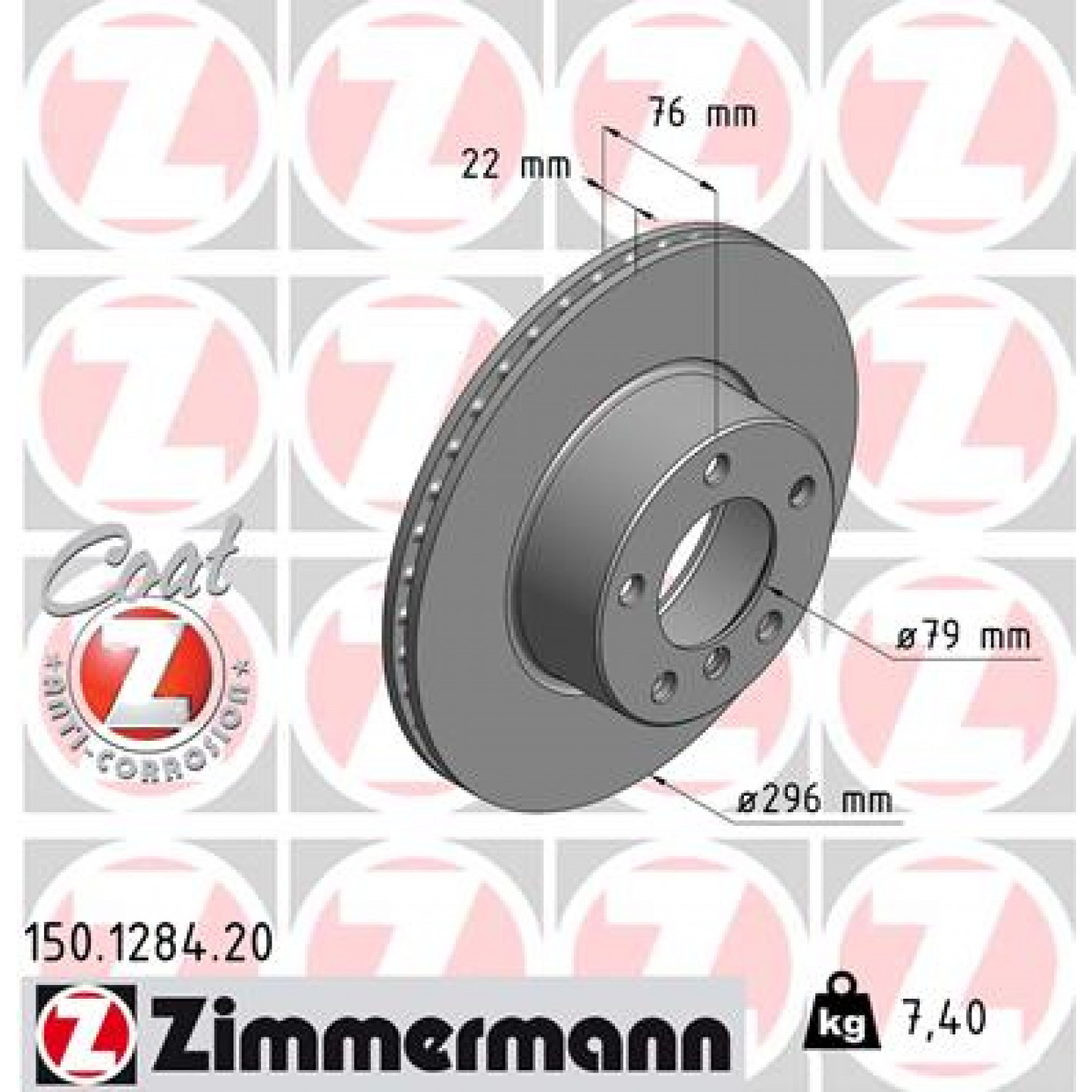 Bremsscheibe ZIMMERMANN 150.1284.20