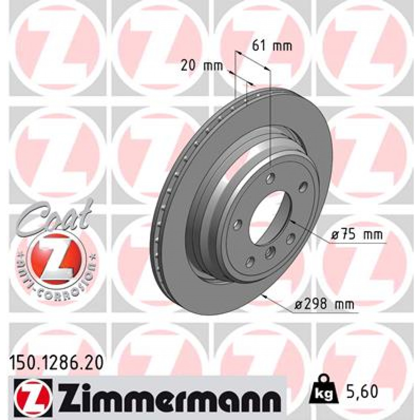 Disque de frein ZIMMERMANN 150.1286.20