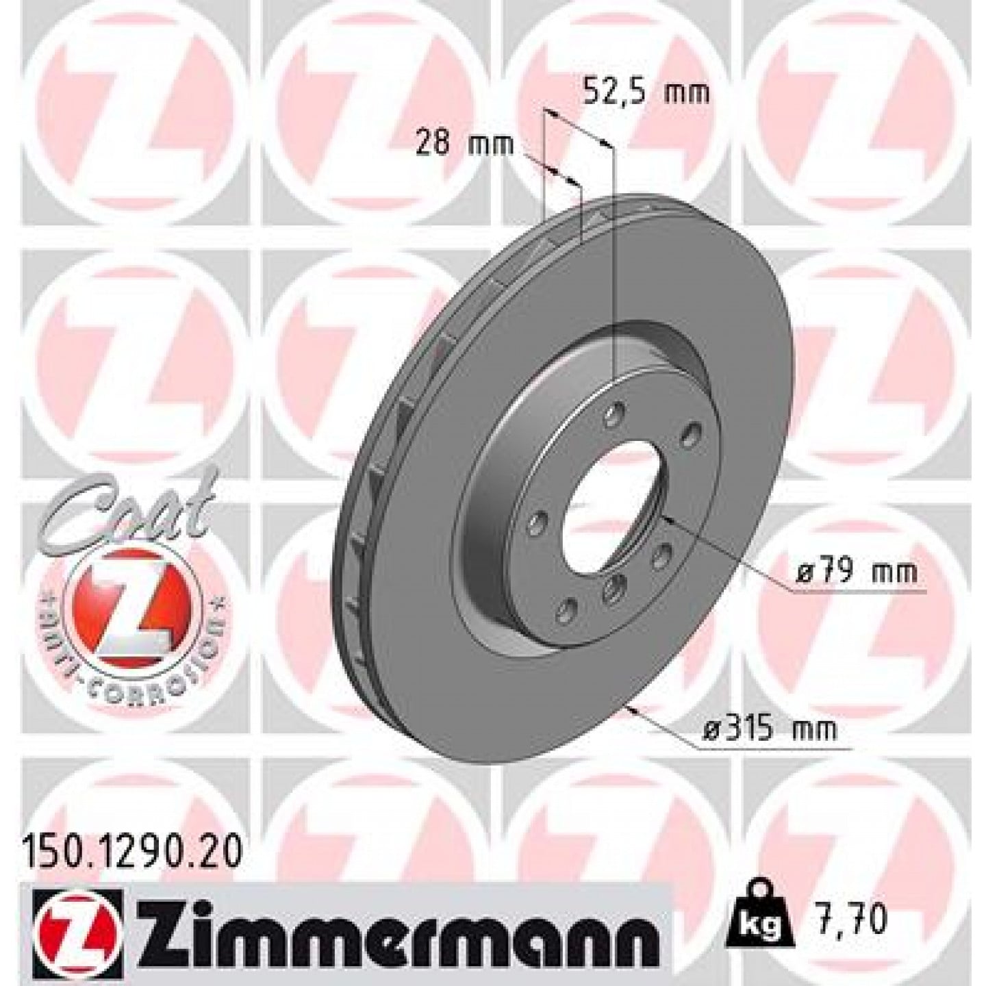 Brzdový kotouč ZIMMERMANN 150.1290.20