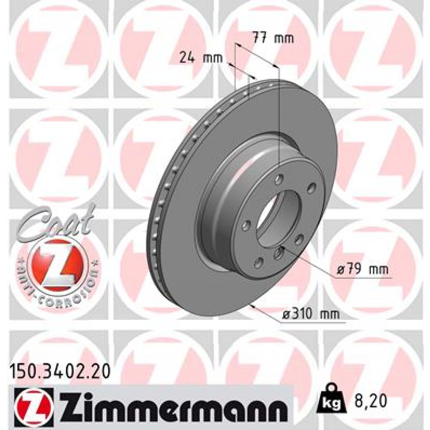 Bremseskive ZIMMERMANN 150.3402.20