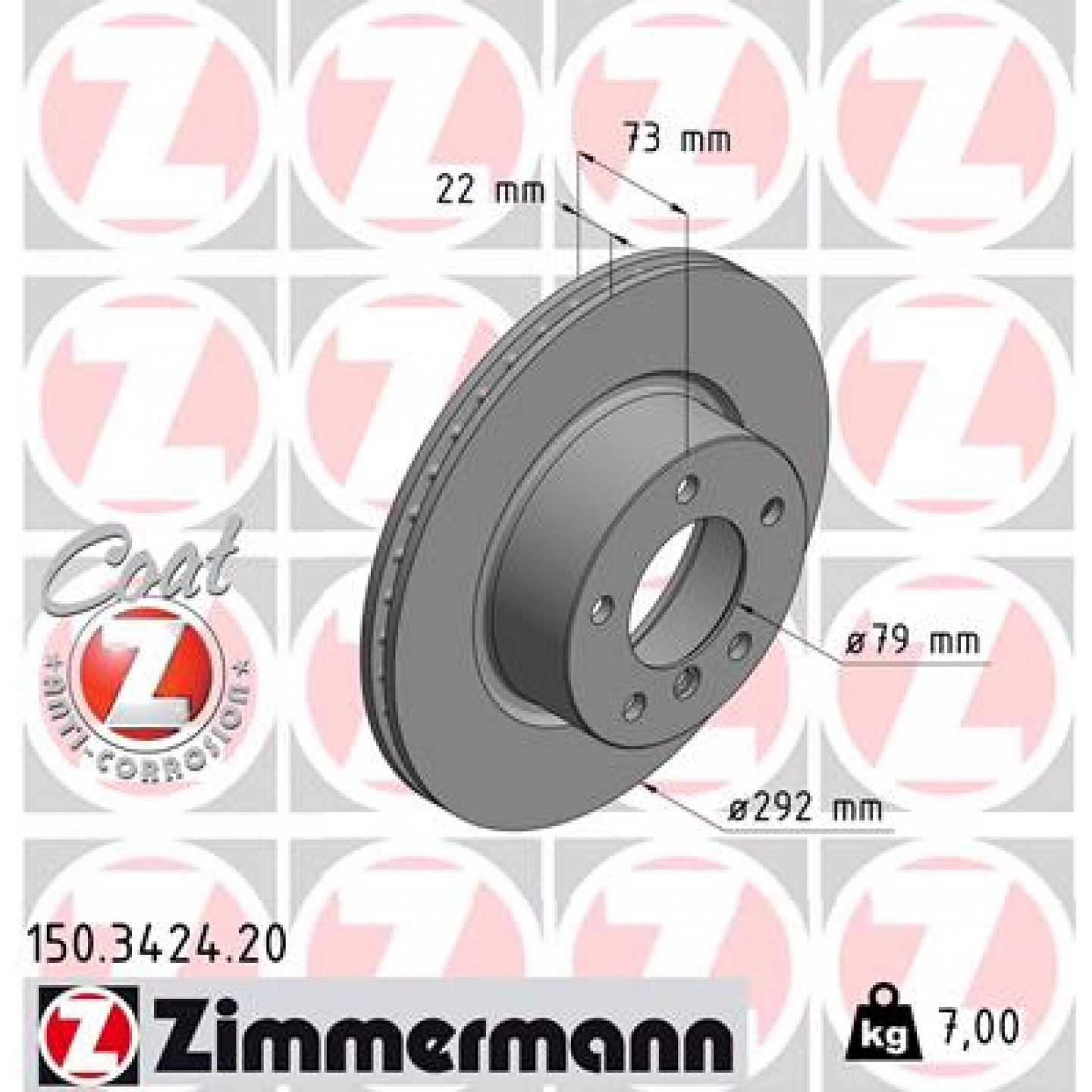 Bremsscheibe ZIMMERMANN 150.3424.20