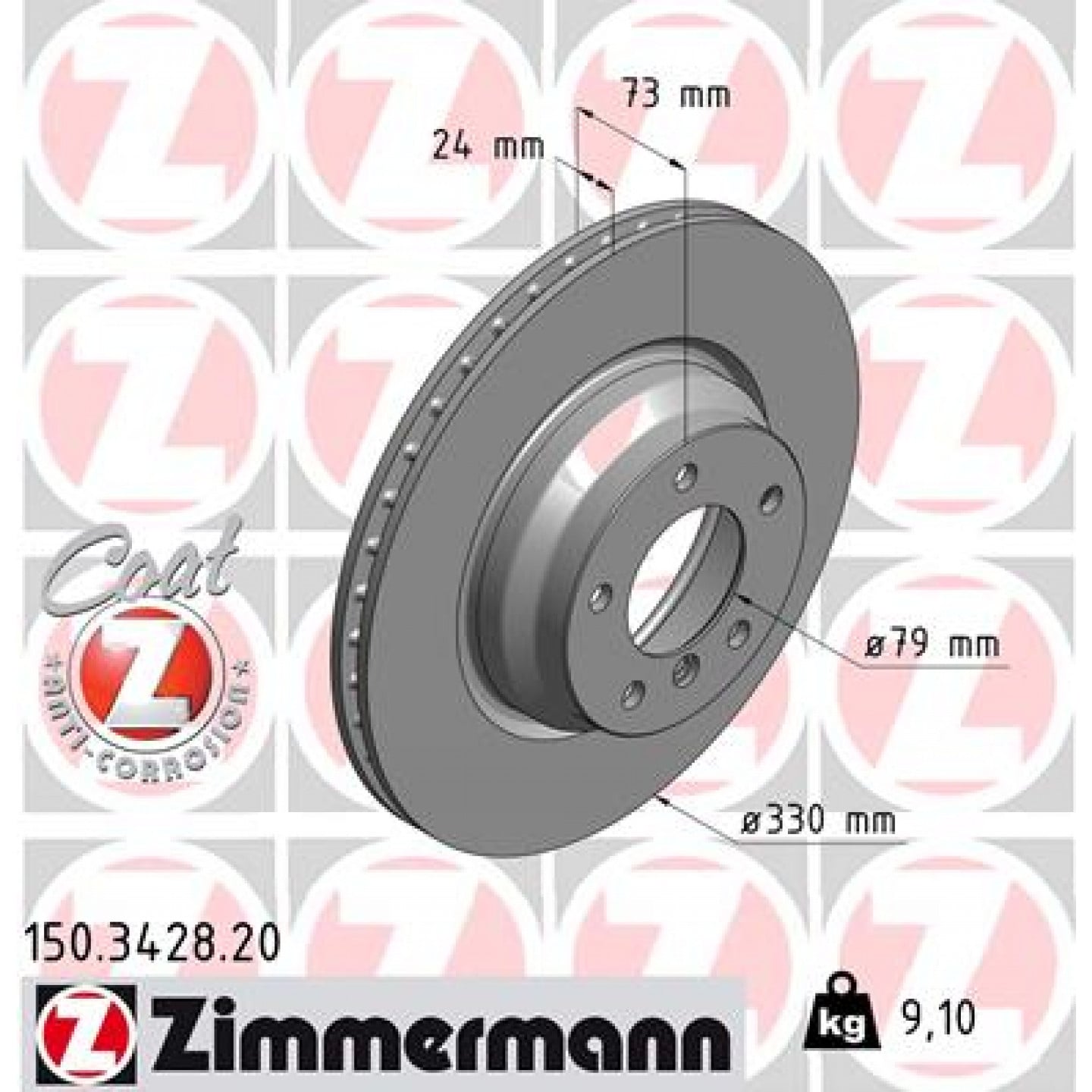 Stabdžių diskas ZIMMERMANN 150.3428.20 - Trodo.lt