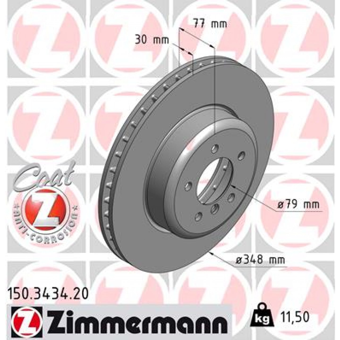 Remschijf ZIMMERMANN 150.3434.20