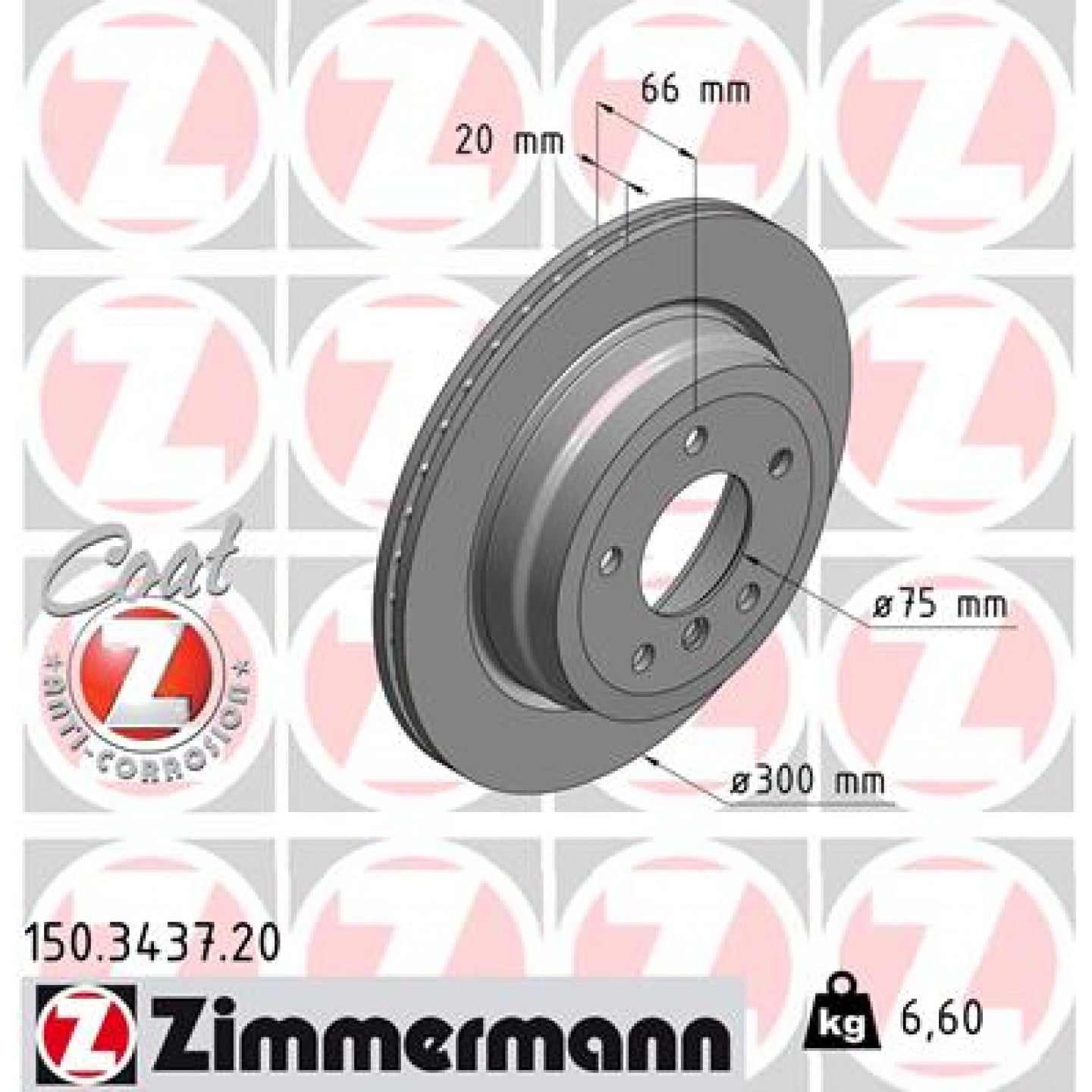Bremseskive ZIMMERMANN 150.3437.20
