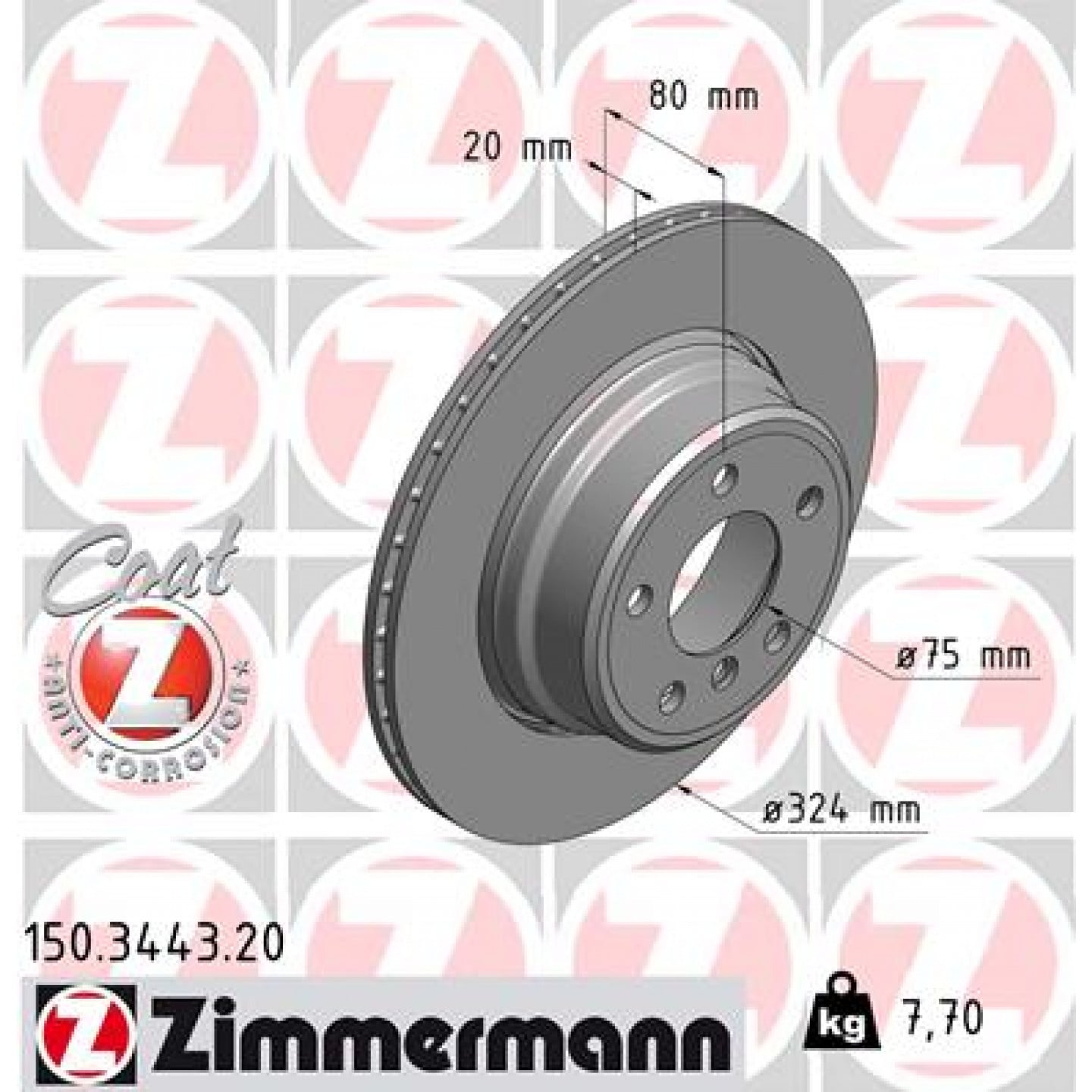 Brzdový kotouč ZIMMERMANN 150.3443.20