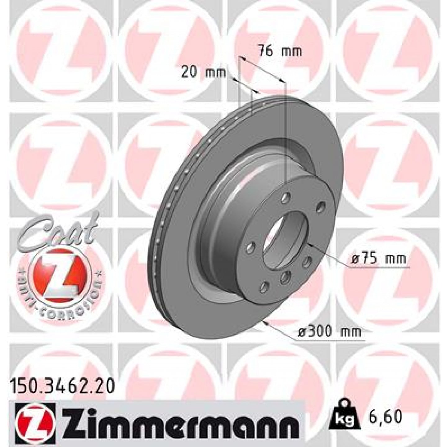 Bremseskive ZIMMERMANN 150.3462.20