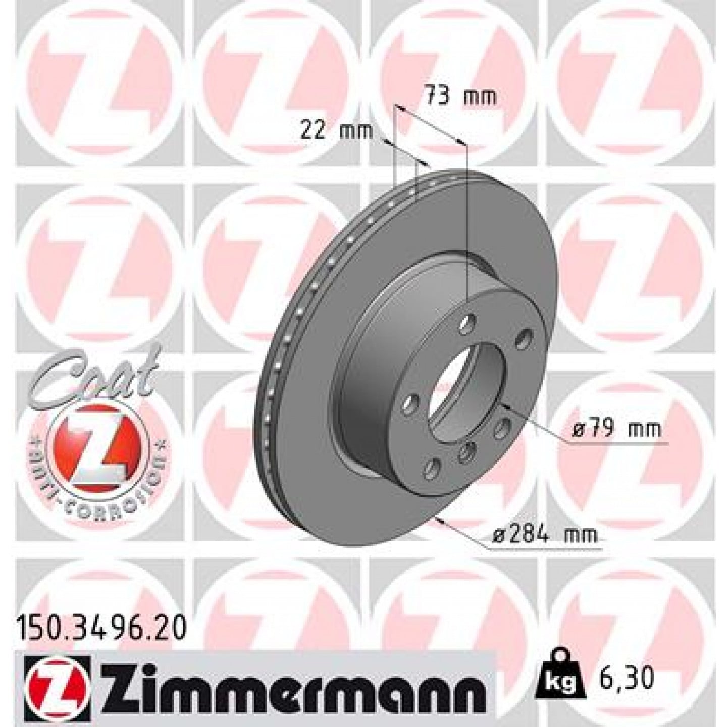 Remschijf ZIMMERMANN 150.3496.20