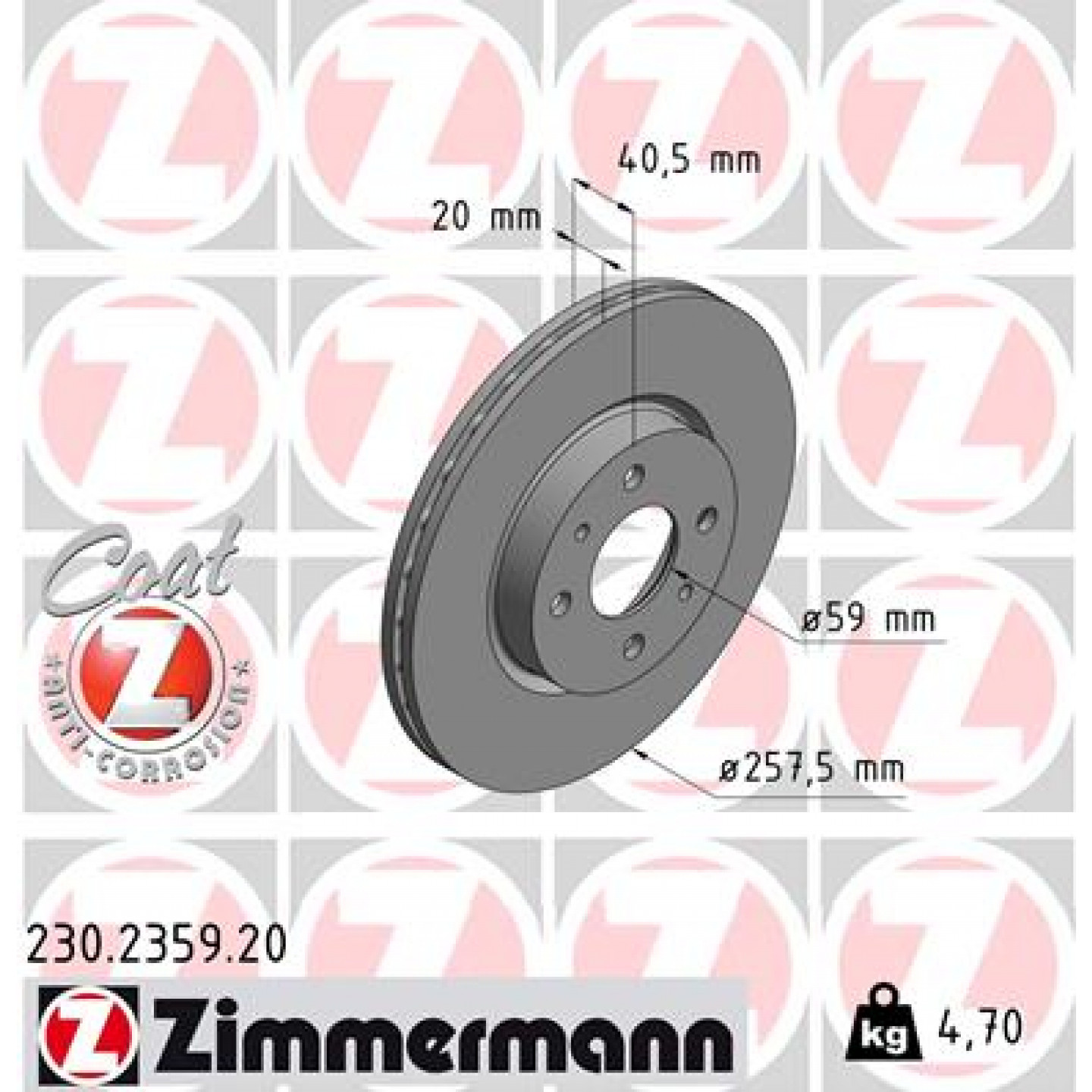 Bremsscheibe ZIMMERMANN 230.2359.20