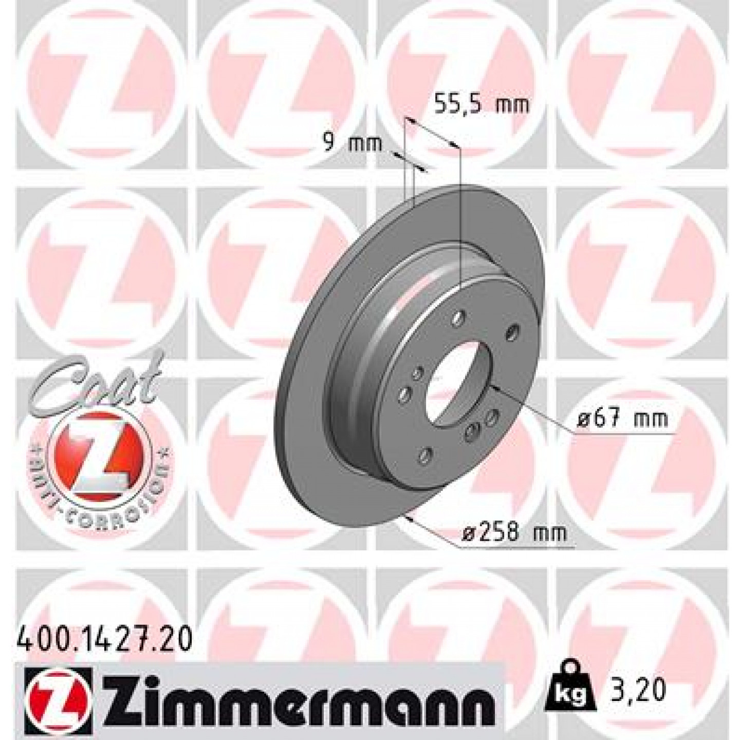 Bremseskive ZIMMERMANN 400.1427.20