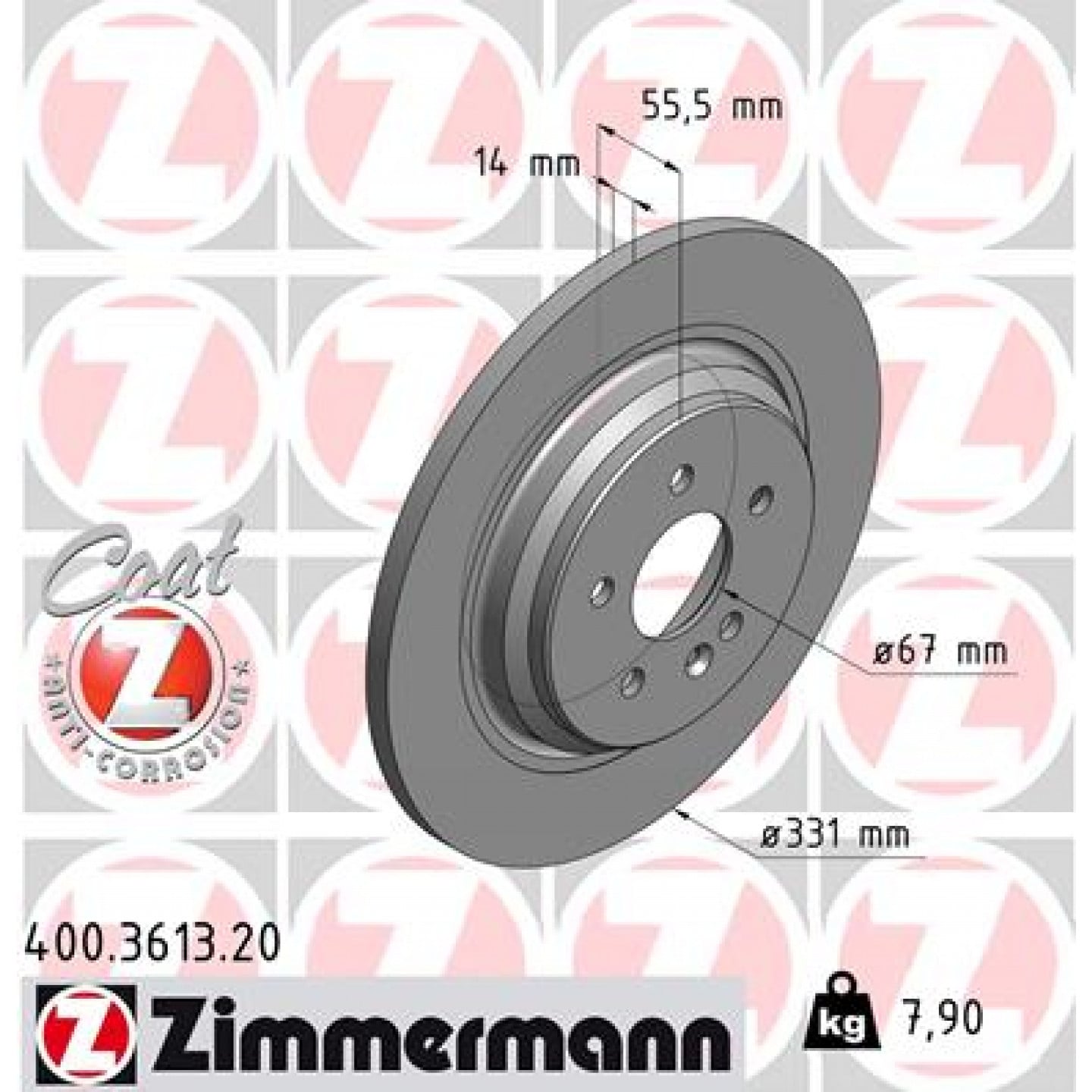 Remschijf ZIMMERMANN 400.3613.20