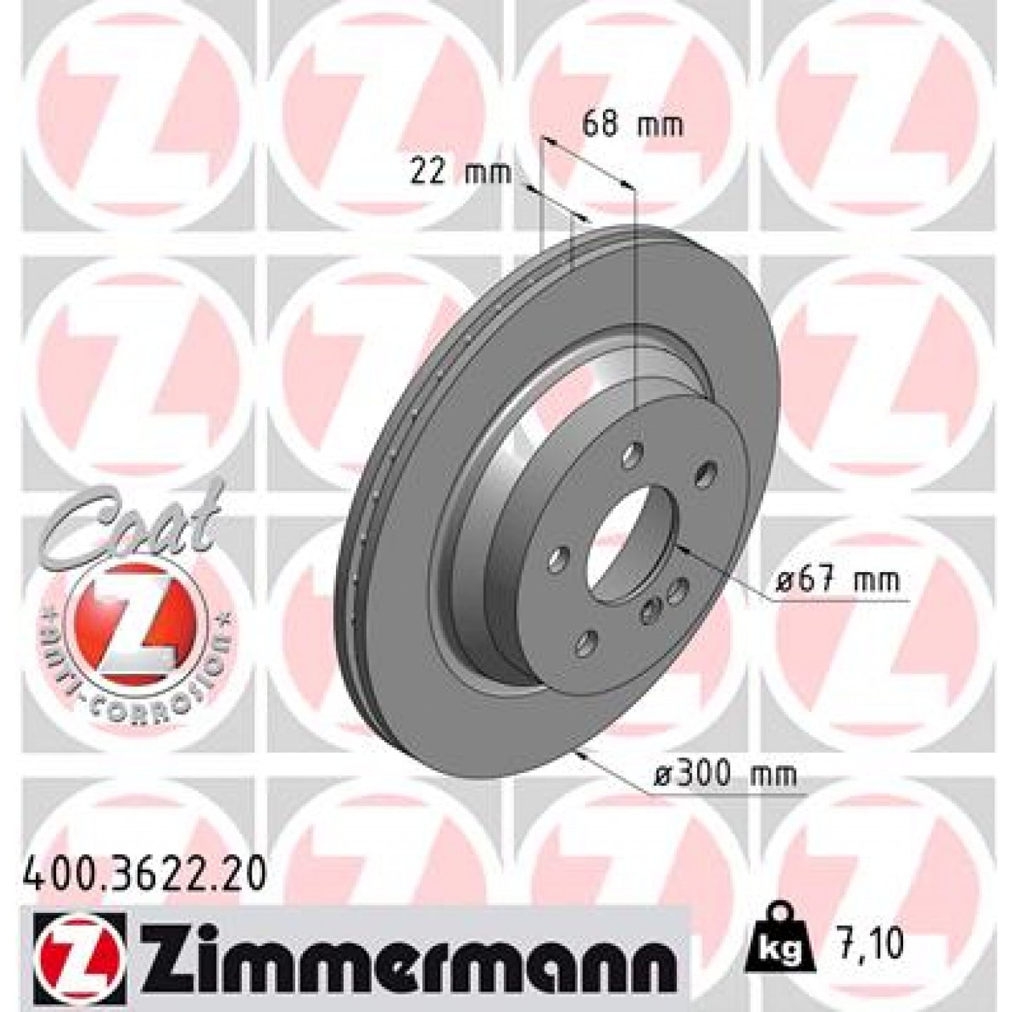 Stabdžių diskas ZIMMERMANN 400.3622.20 - Trodo.lt