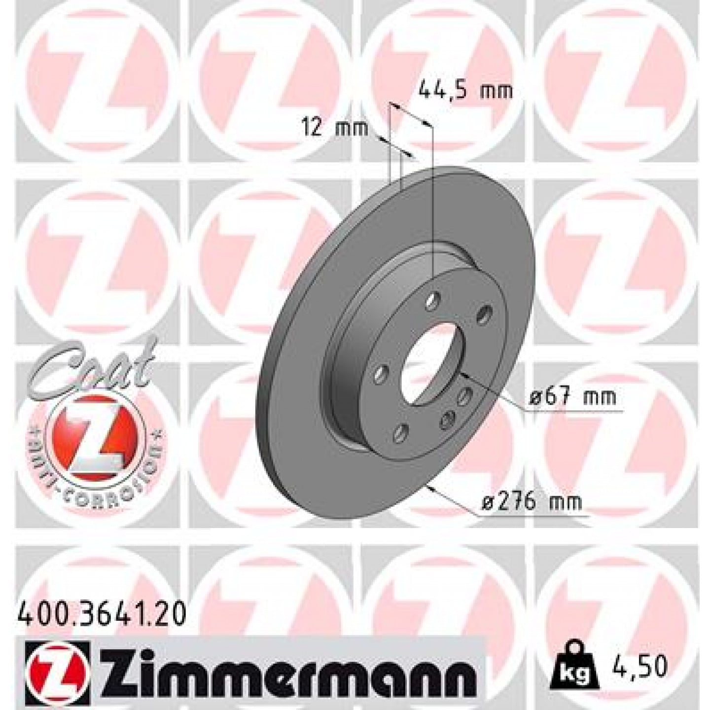 Tarcza hamulcowa ZIMMERMANN 400.3641.20