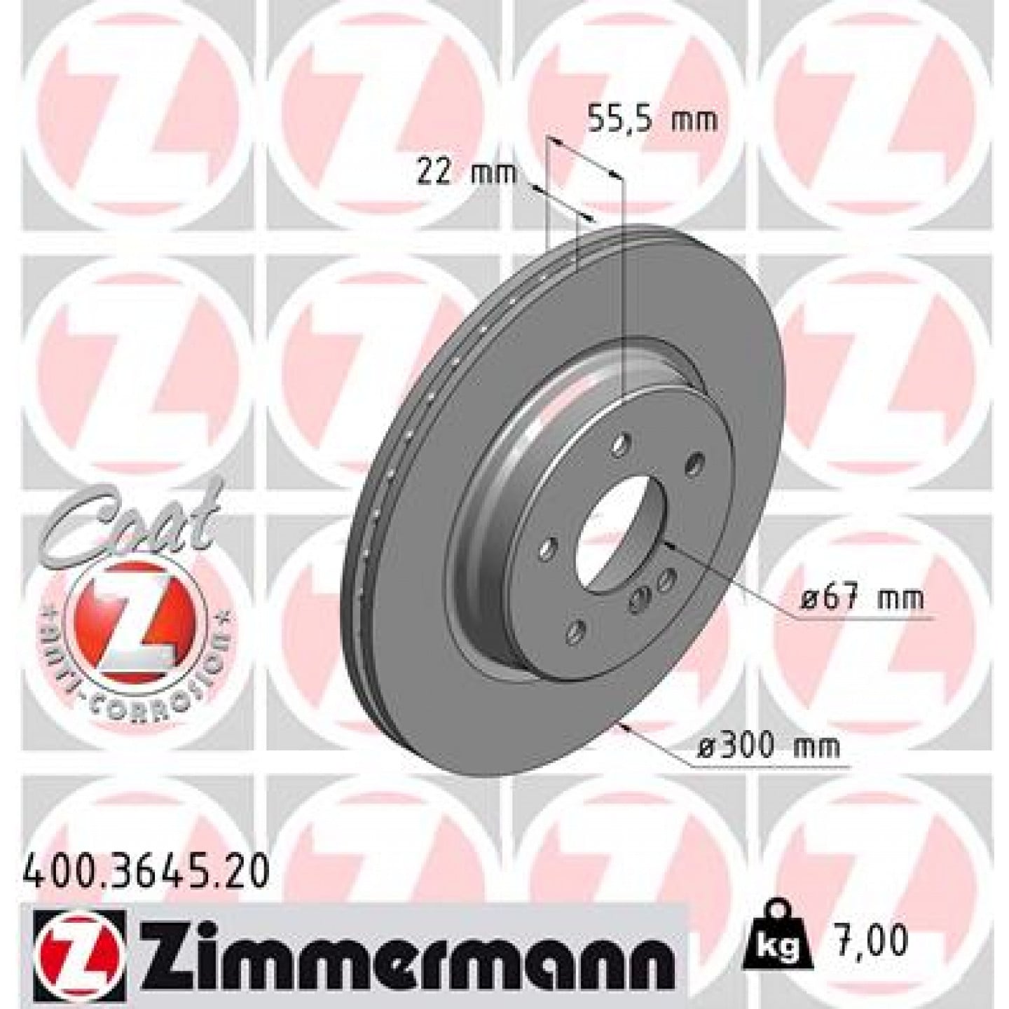 Brzdový kotouč ZIMMERMANN 400.3645.20
