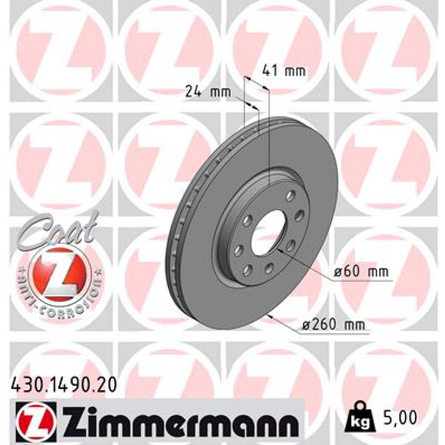 Brzdový kotouč ZIMMERMANN 430.1490.20