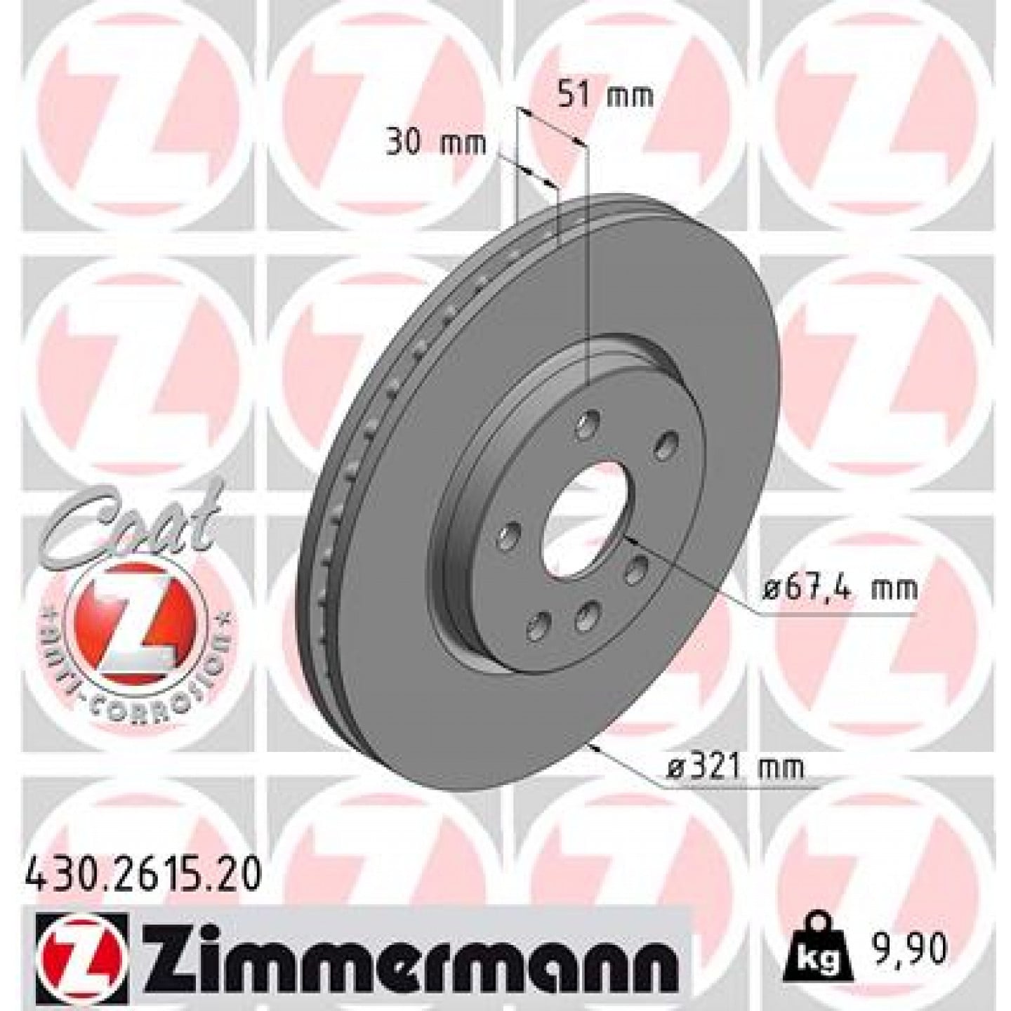 Remschijf ZIMMERMANN 430.2615.20