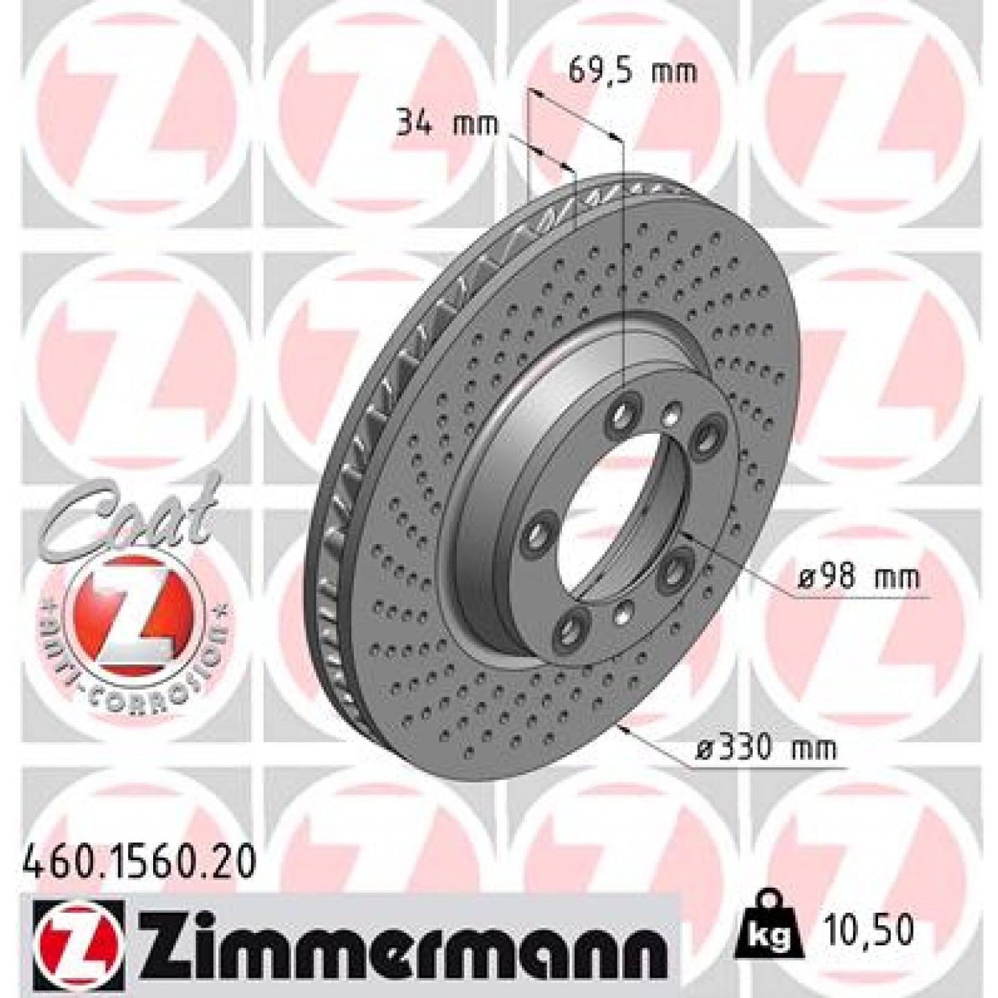 Brzdový kotouč ZIMMERMANN 460.1560.20