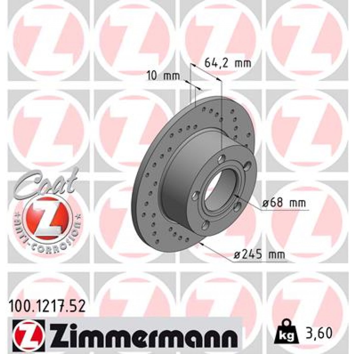 Remschijf ZIMMERMANN 100.1217.52