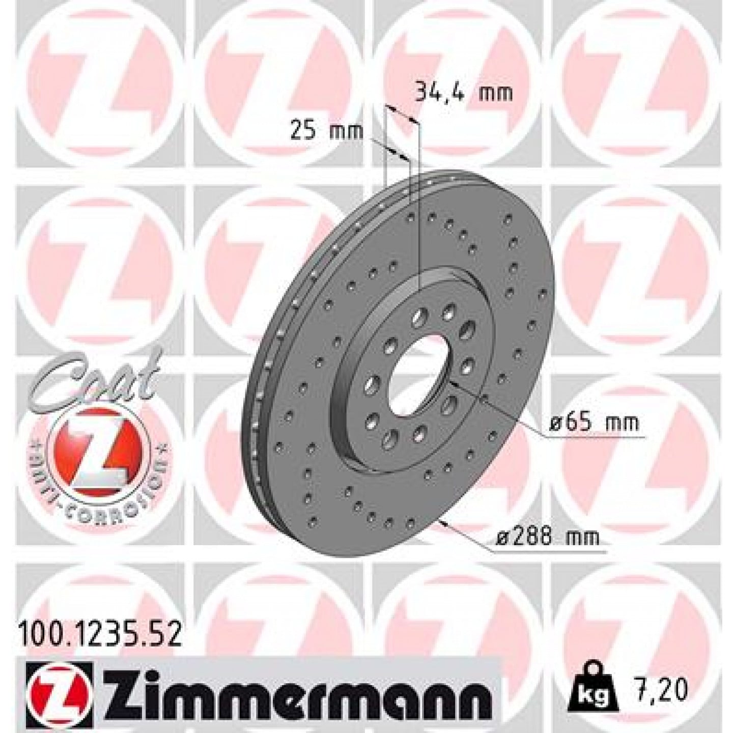 Brzdový kotouč ZIMMERMANN 100.1235.52
