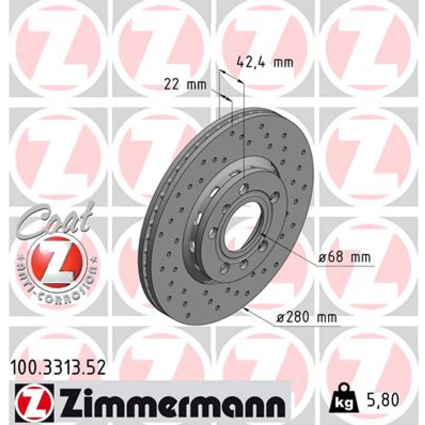 Remschijf ZIMMERMANN 100.3313.52