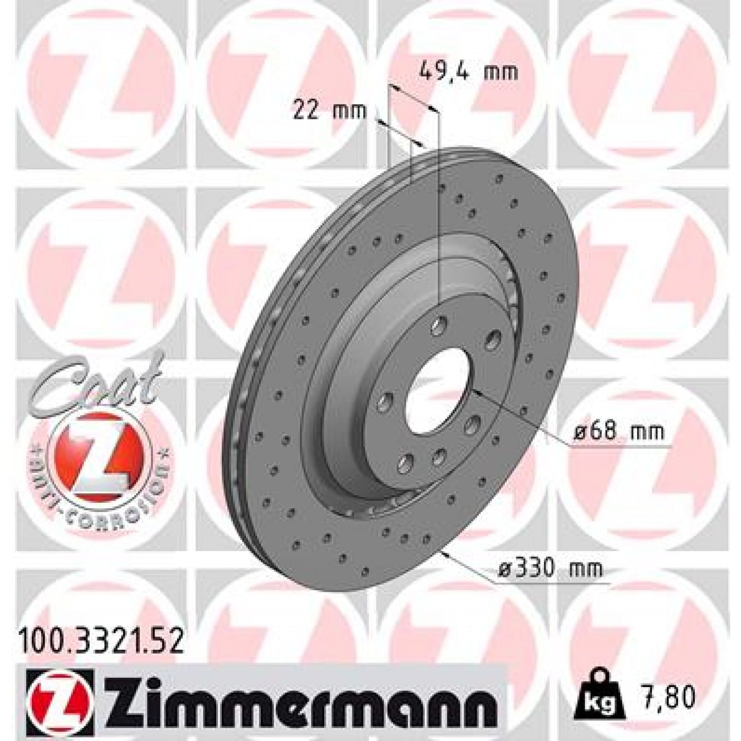 Remschijf ZIMMERMANN 100.3321.52