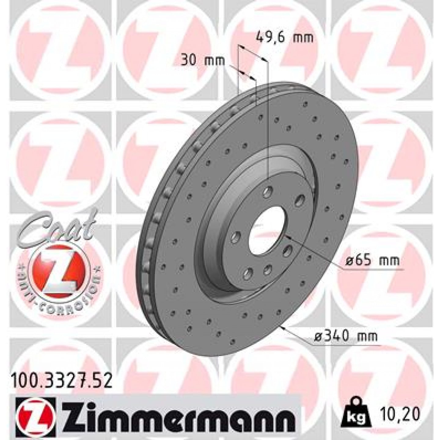 Remschijf ZIMMERMANN 100.3327.52