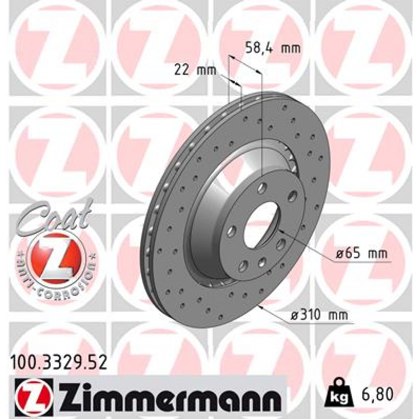 Discofreno ZIMMERMANN 100.3329.52