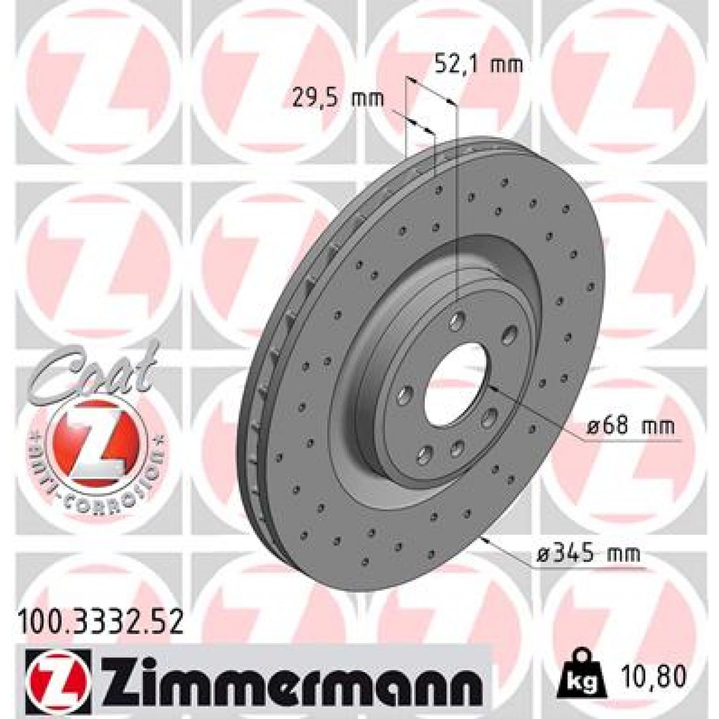 Remschijf ZIMMERMANN 100.3332.52