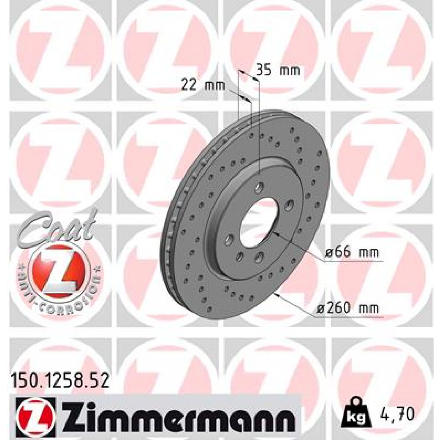 Remschijf ZIMMERMANN 150.1258.52