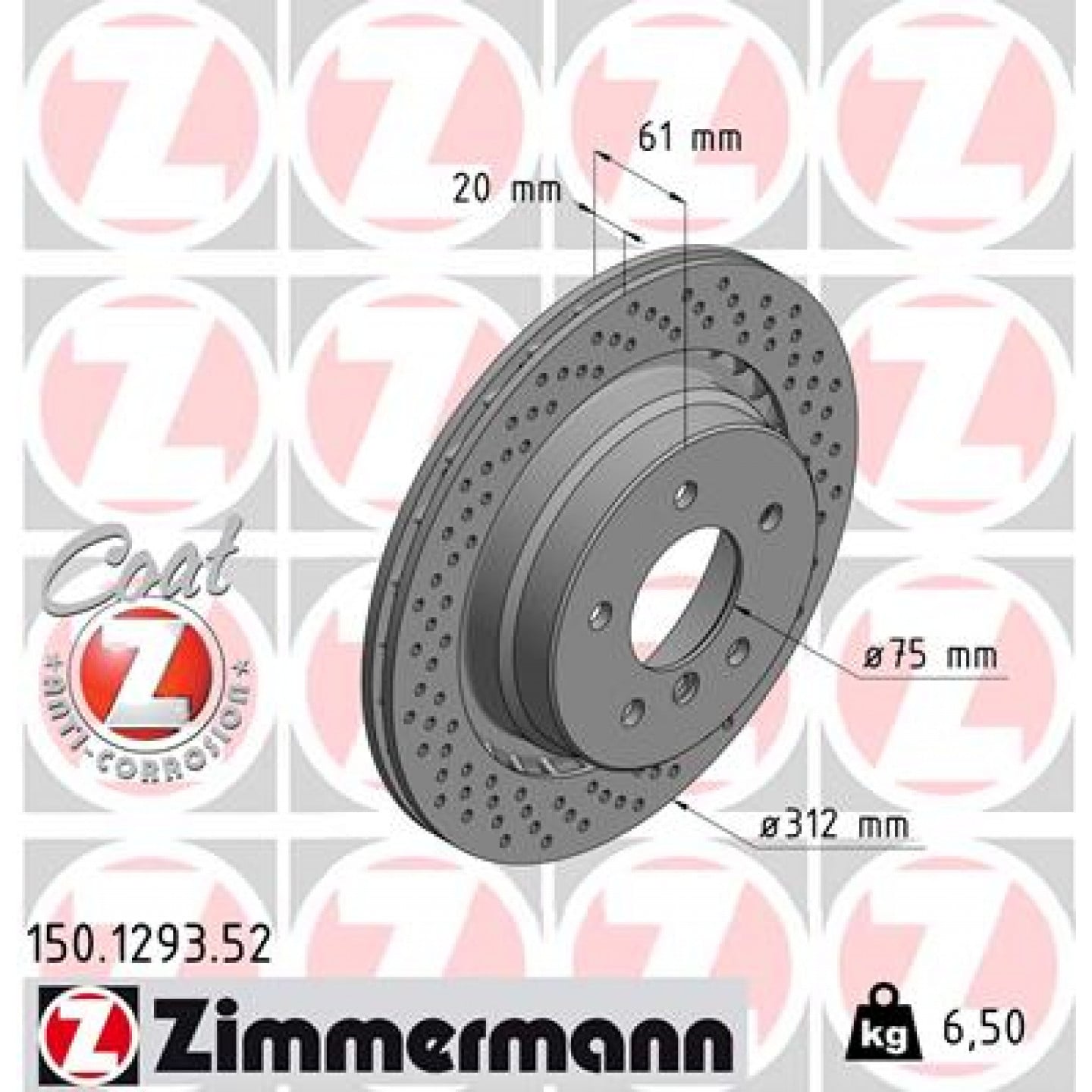 Remschijf ZIMMERMANN 150.1293.52