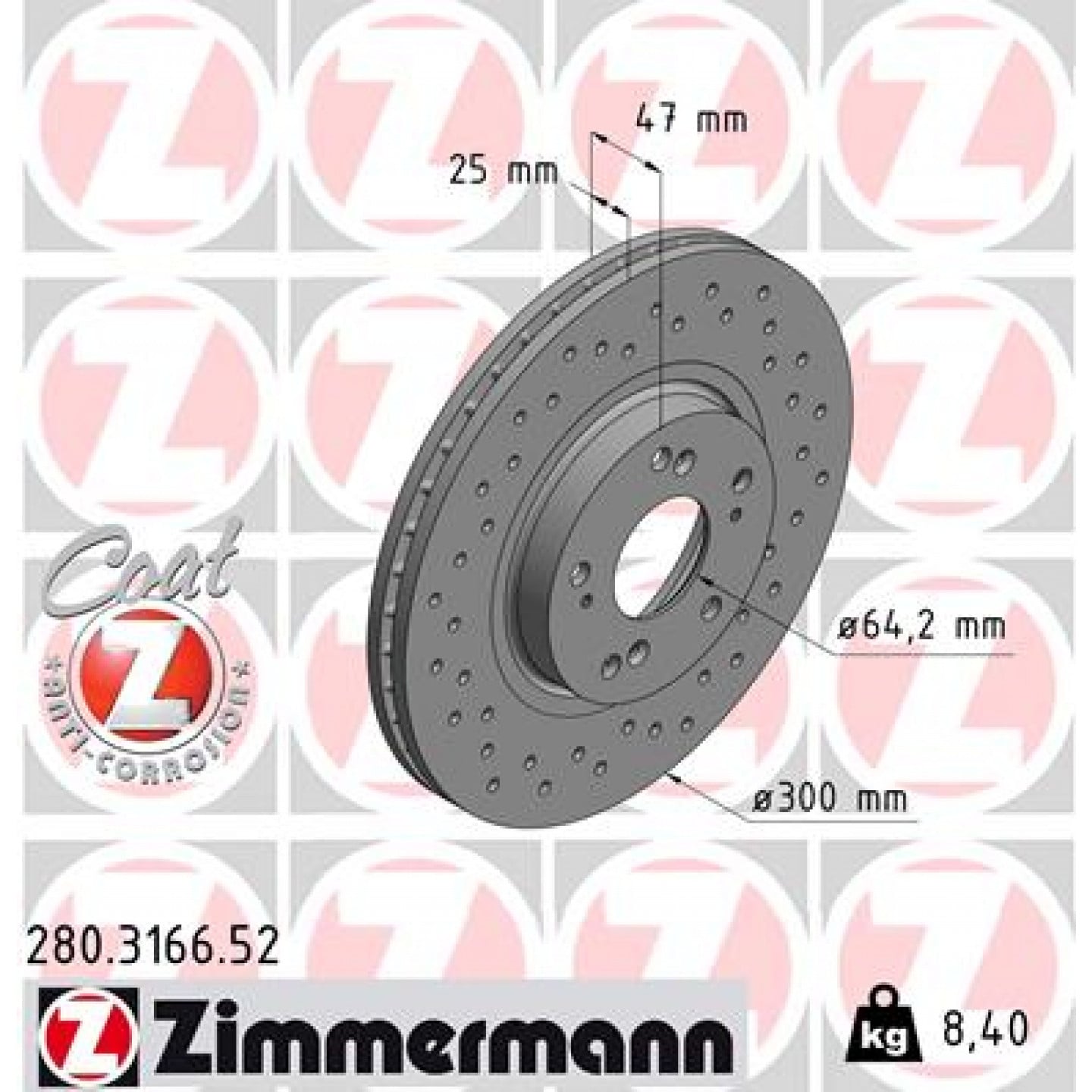 Brzdový kotouč ZIMMERMANN 280.3166.52