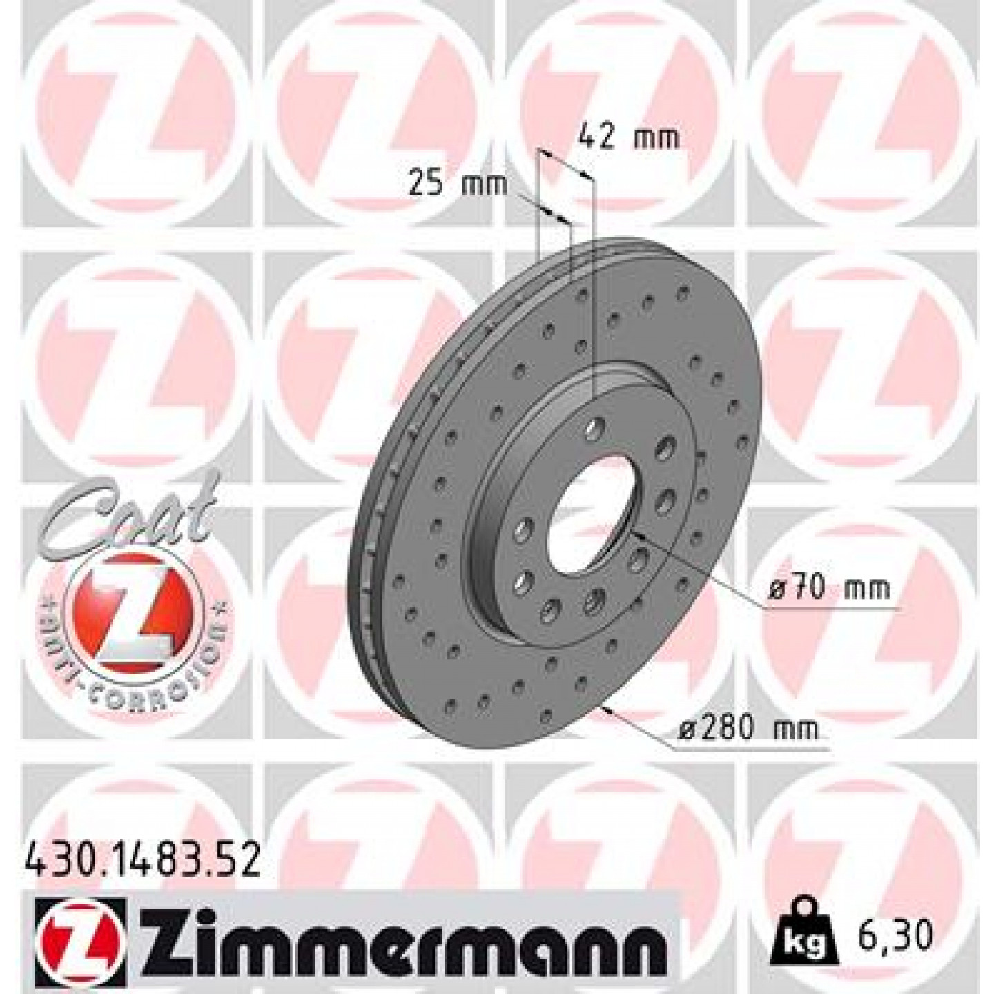 Bremseskive ZIMMERMANN 430.1483.52