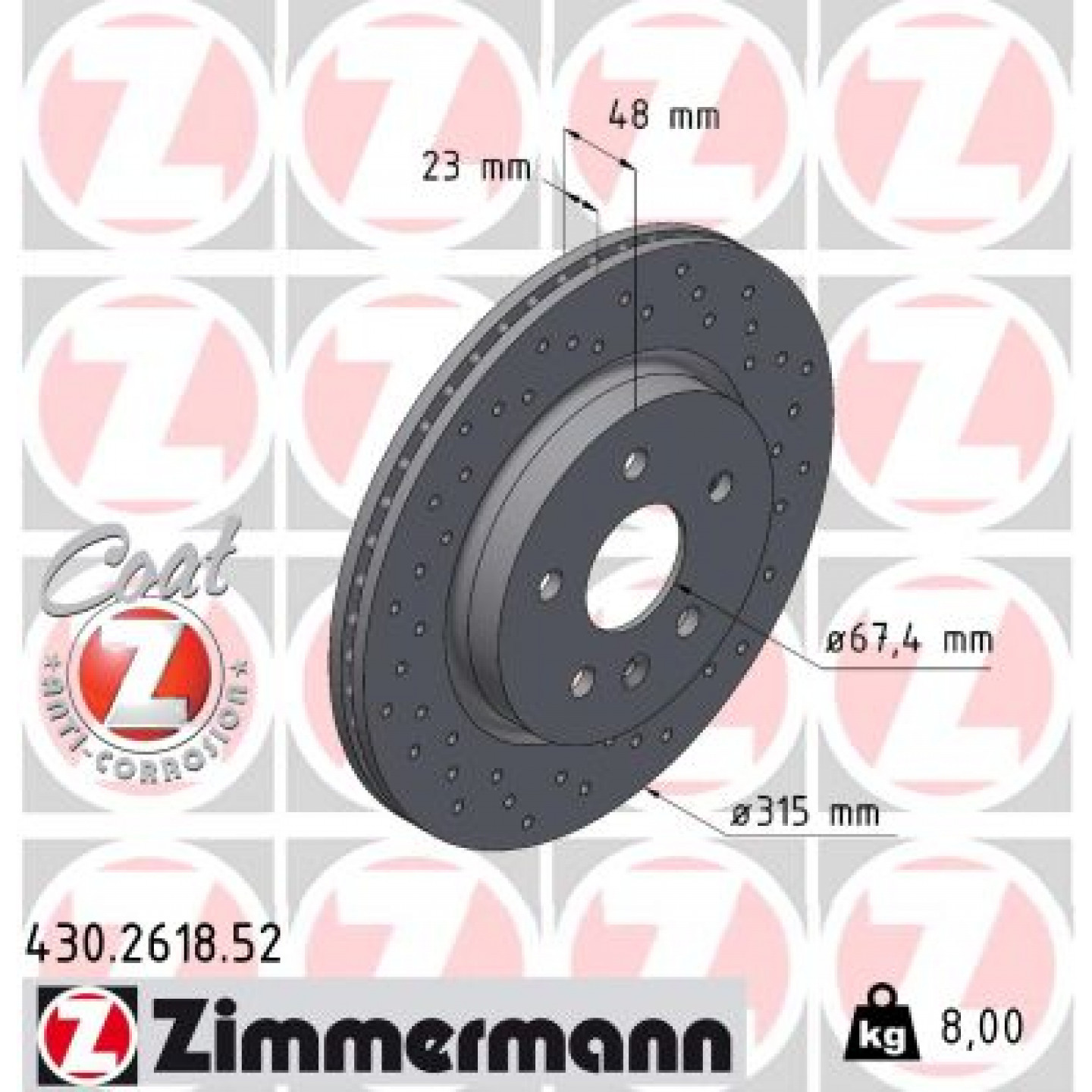 Brzdový kotouč ZIMMERMANN 430.2618.52
