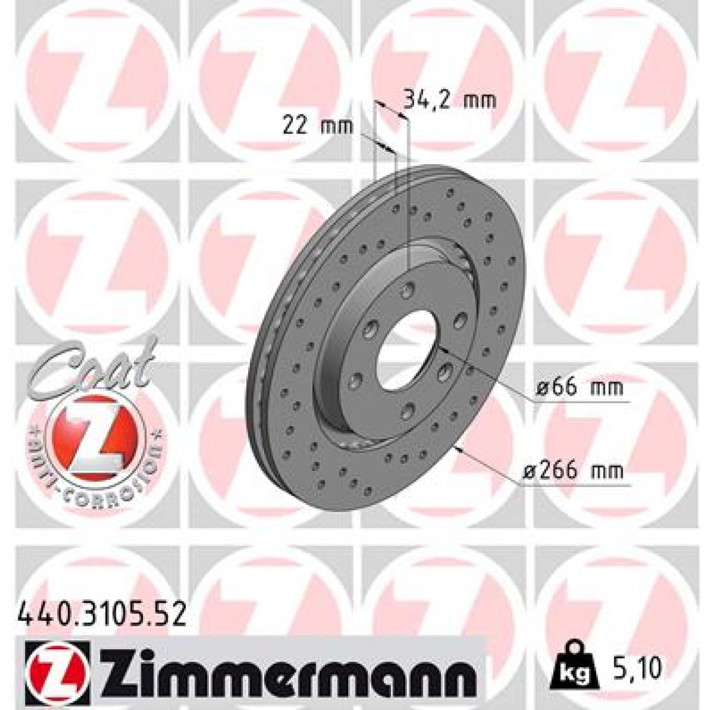 Bremsscheibe ZIMMERMANN 440.3105.52