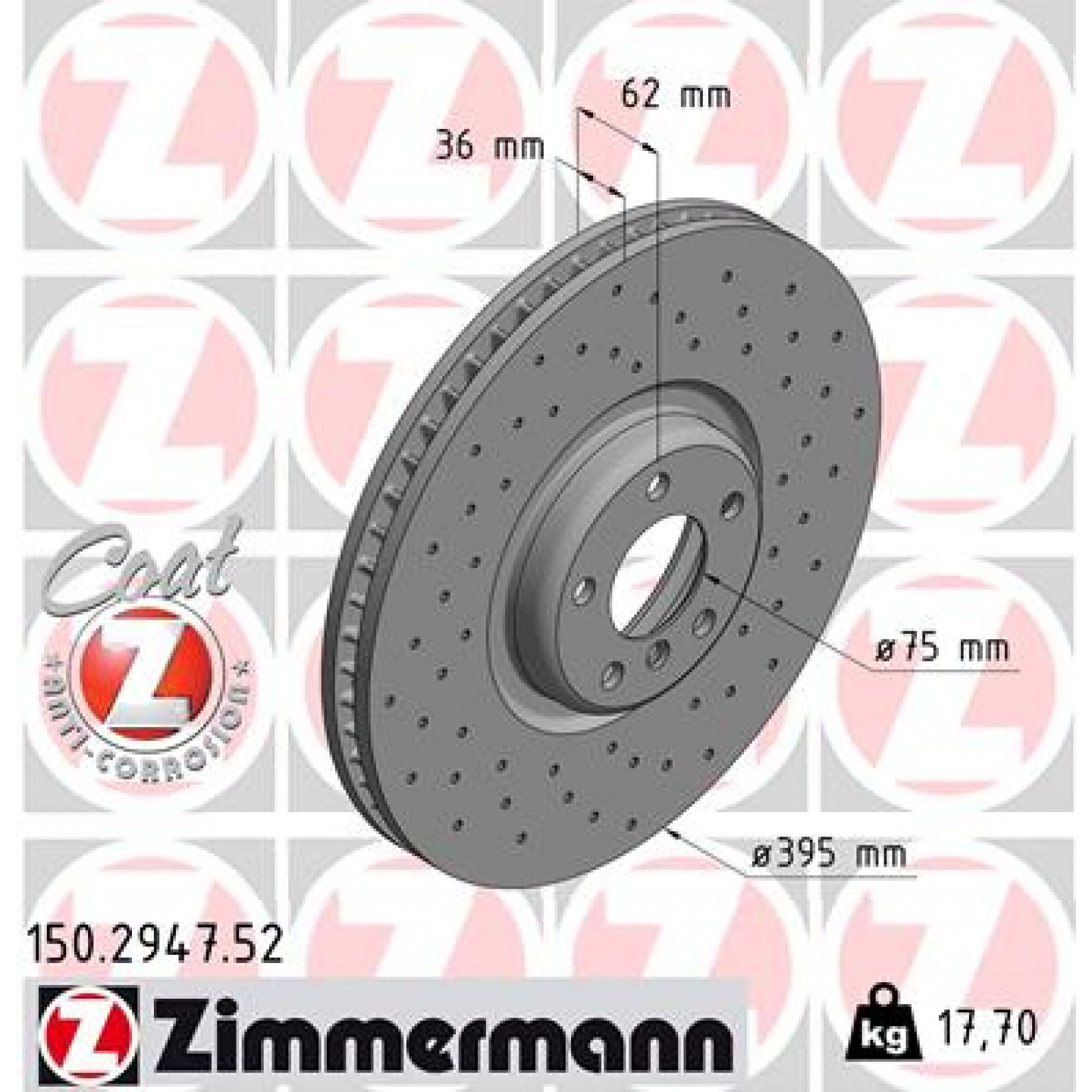 Bremseskive ZIMMERMANN 150.2947.52
