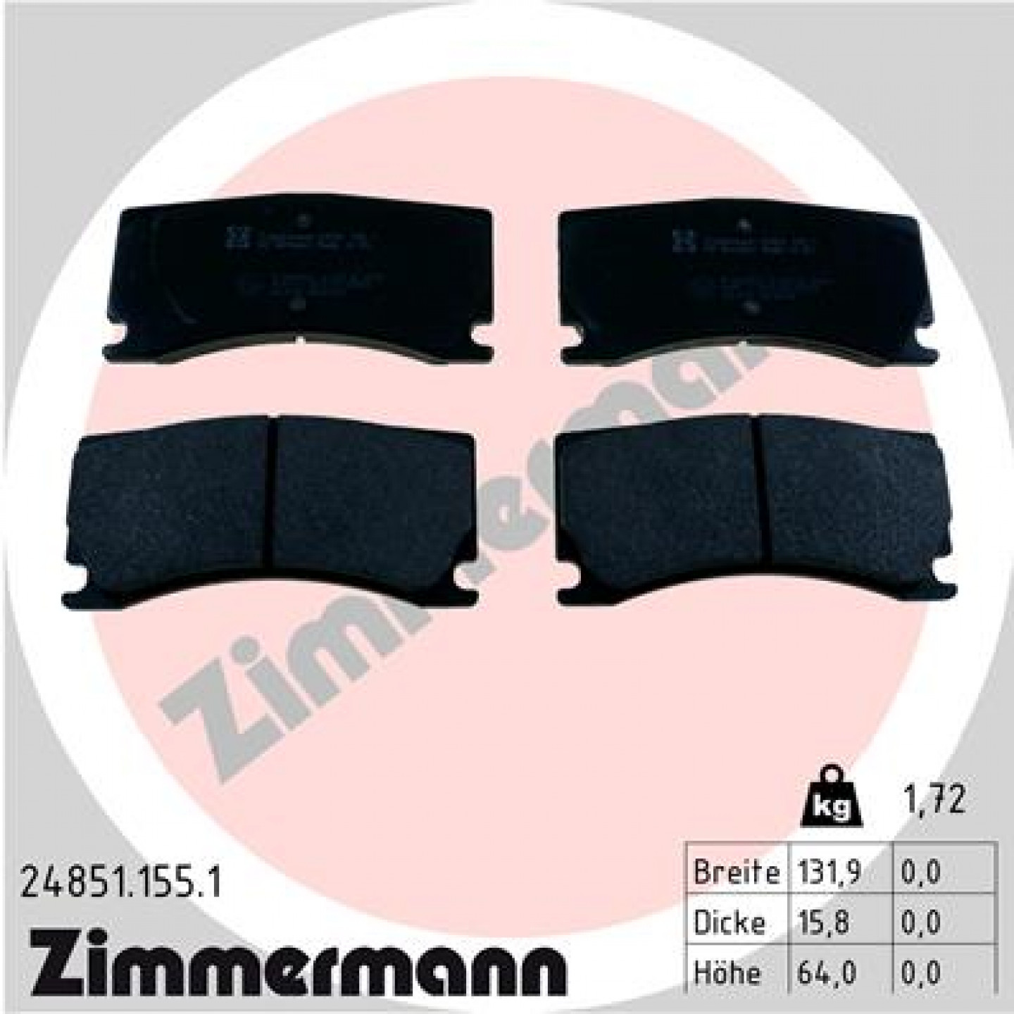 Juego de pastillas ZIMMERMANN 24851.155.1