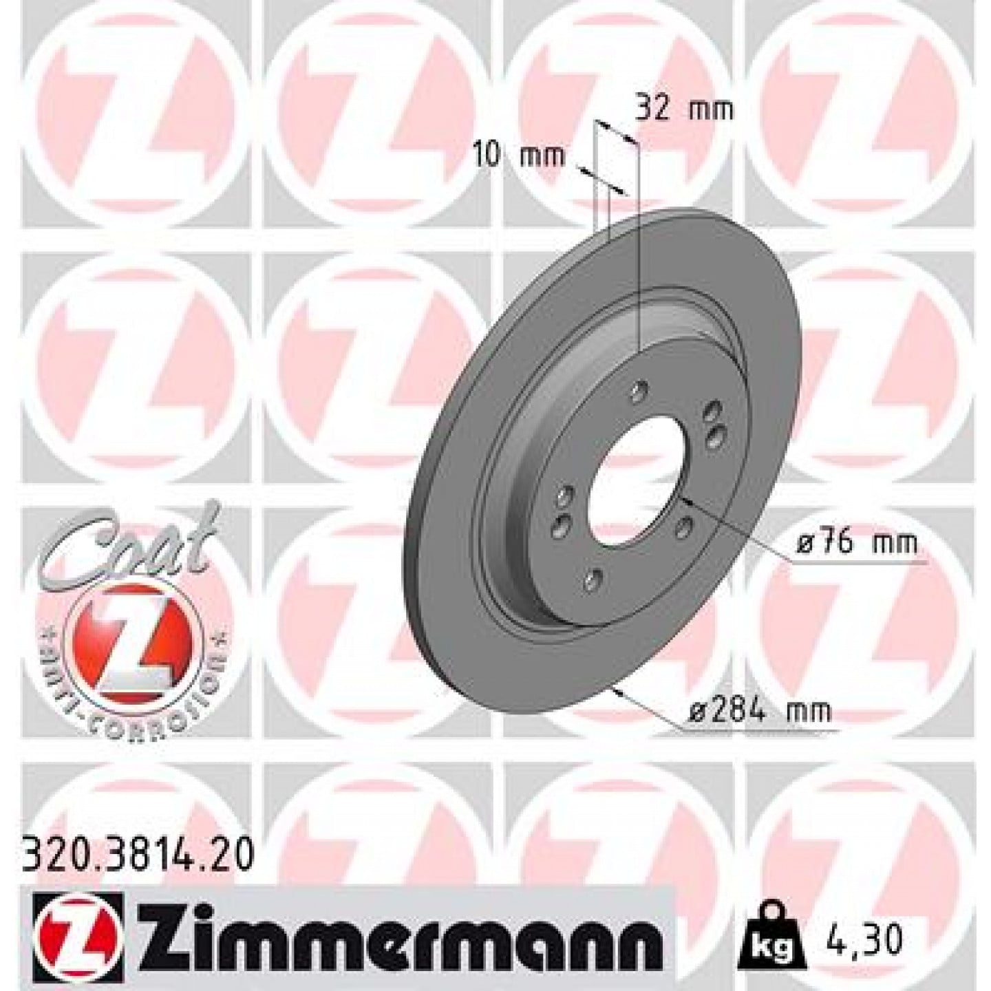 Bremsscheibe ZIMMERMANN 320.3814.20