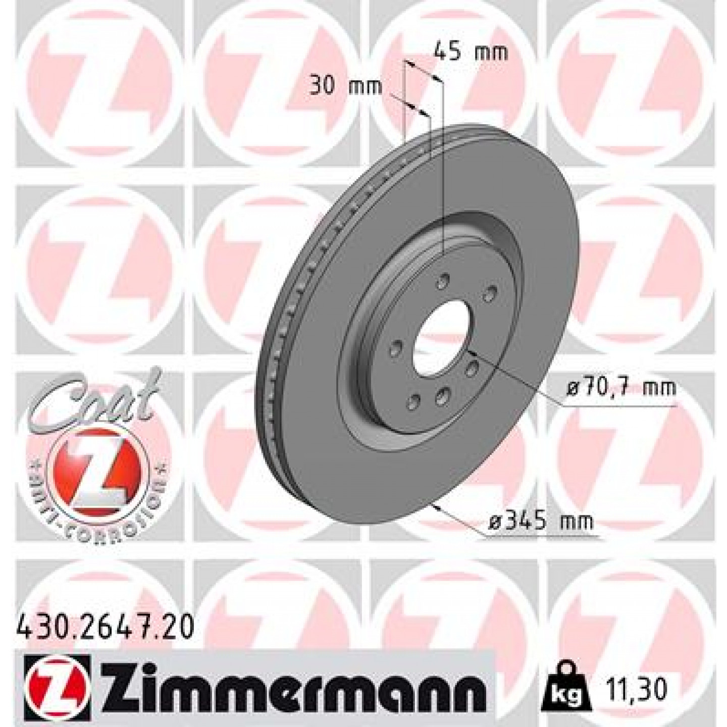 Bremseskive ZIMMERMANN 430.2647.20