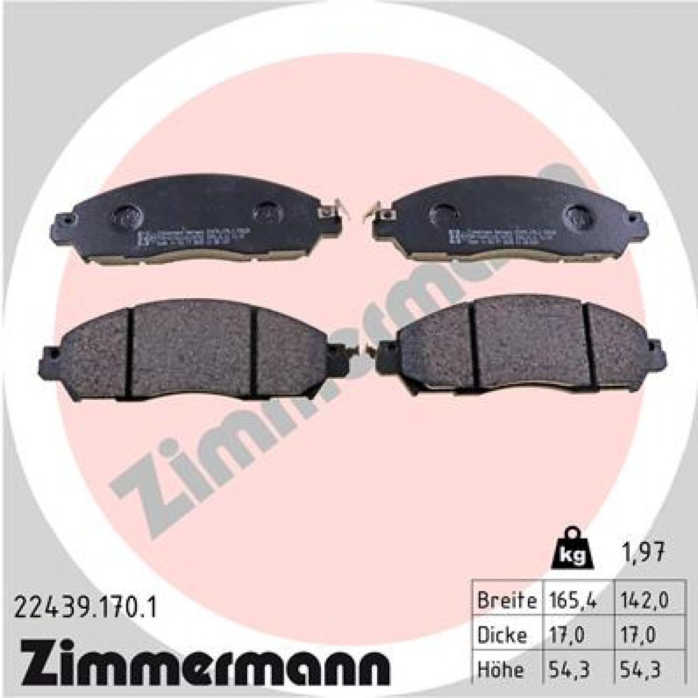 Bremseklodser ZIMMERMANN 22439.170.1