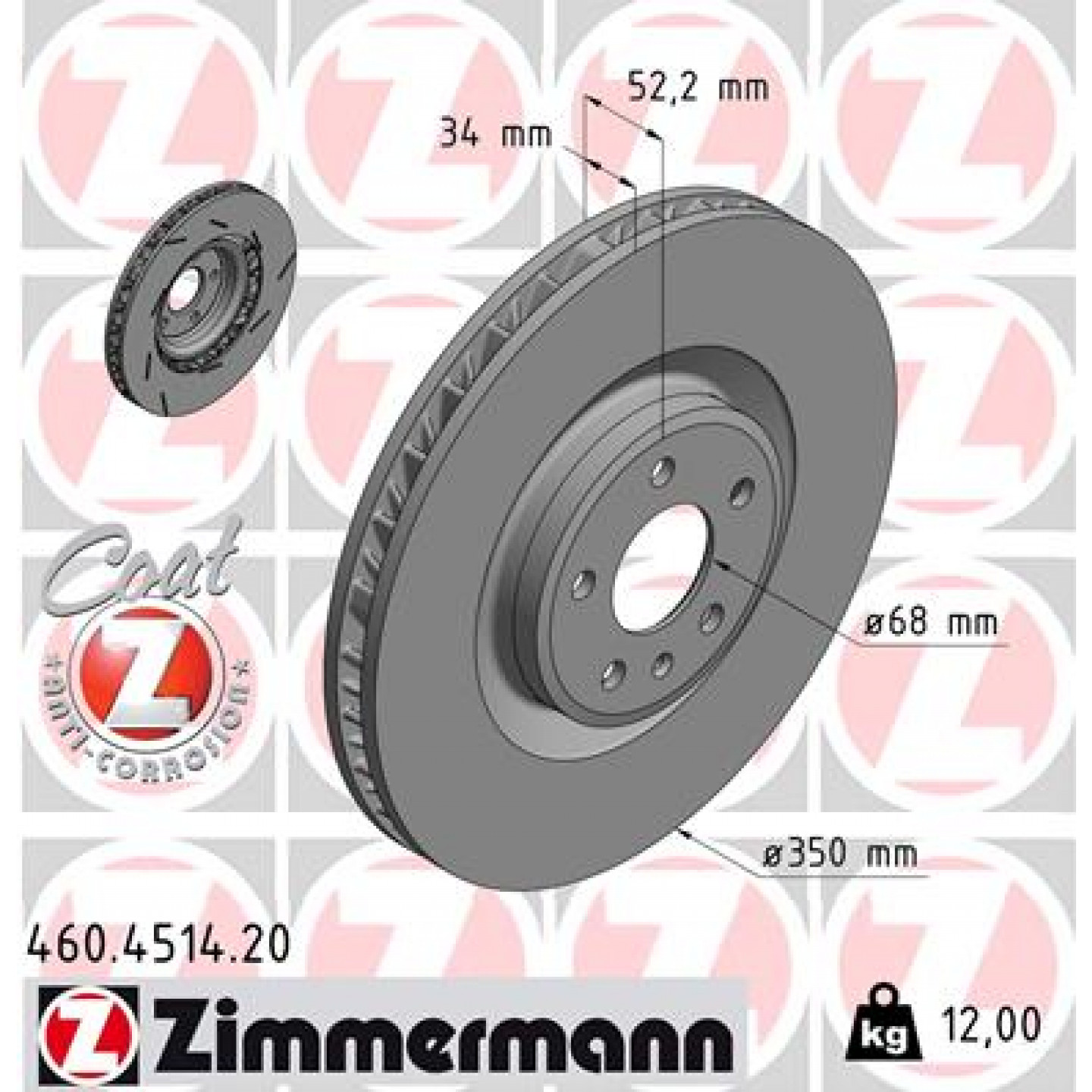 Bremsscheibe ZIMMERMANN 460.4514.20