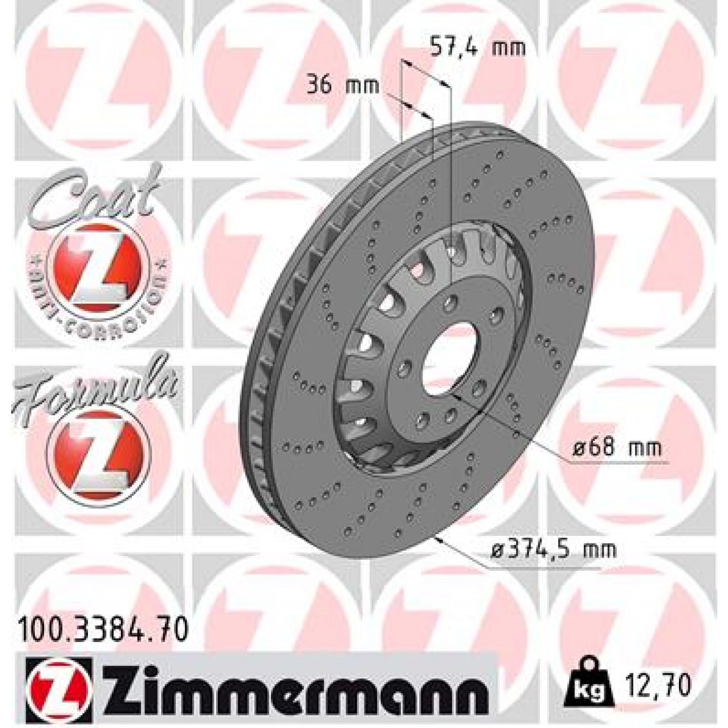 Remschijf ZIMMERMANN 100.3384.70
