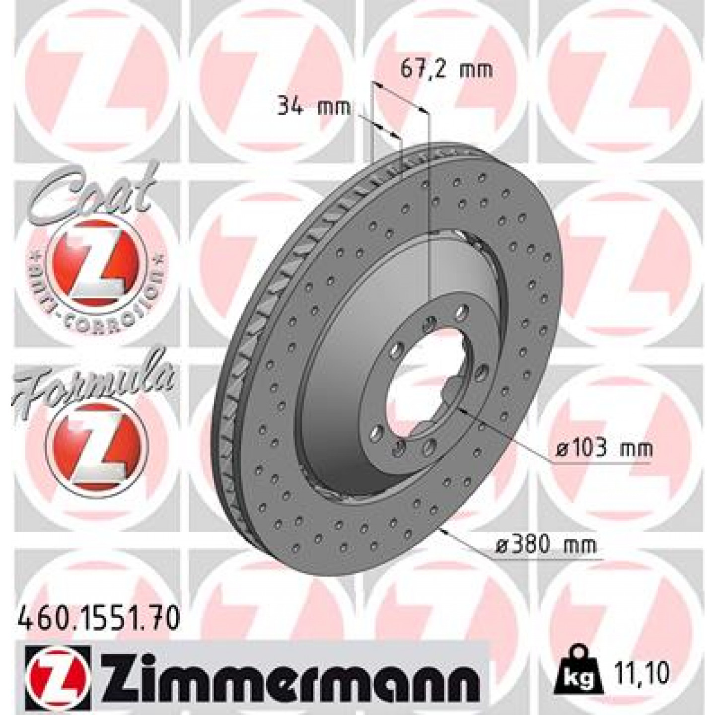 Brzdový kotouč ZIMMERMANN 460.1551.70