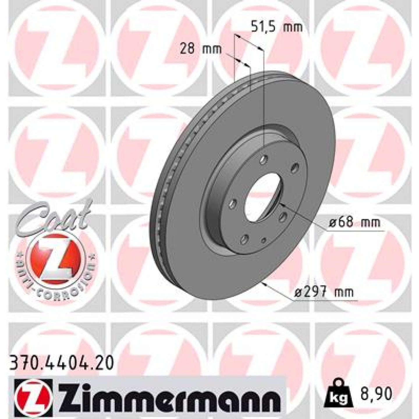 Bremseskive ZIMMERMANN 370.4404.20